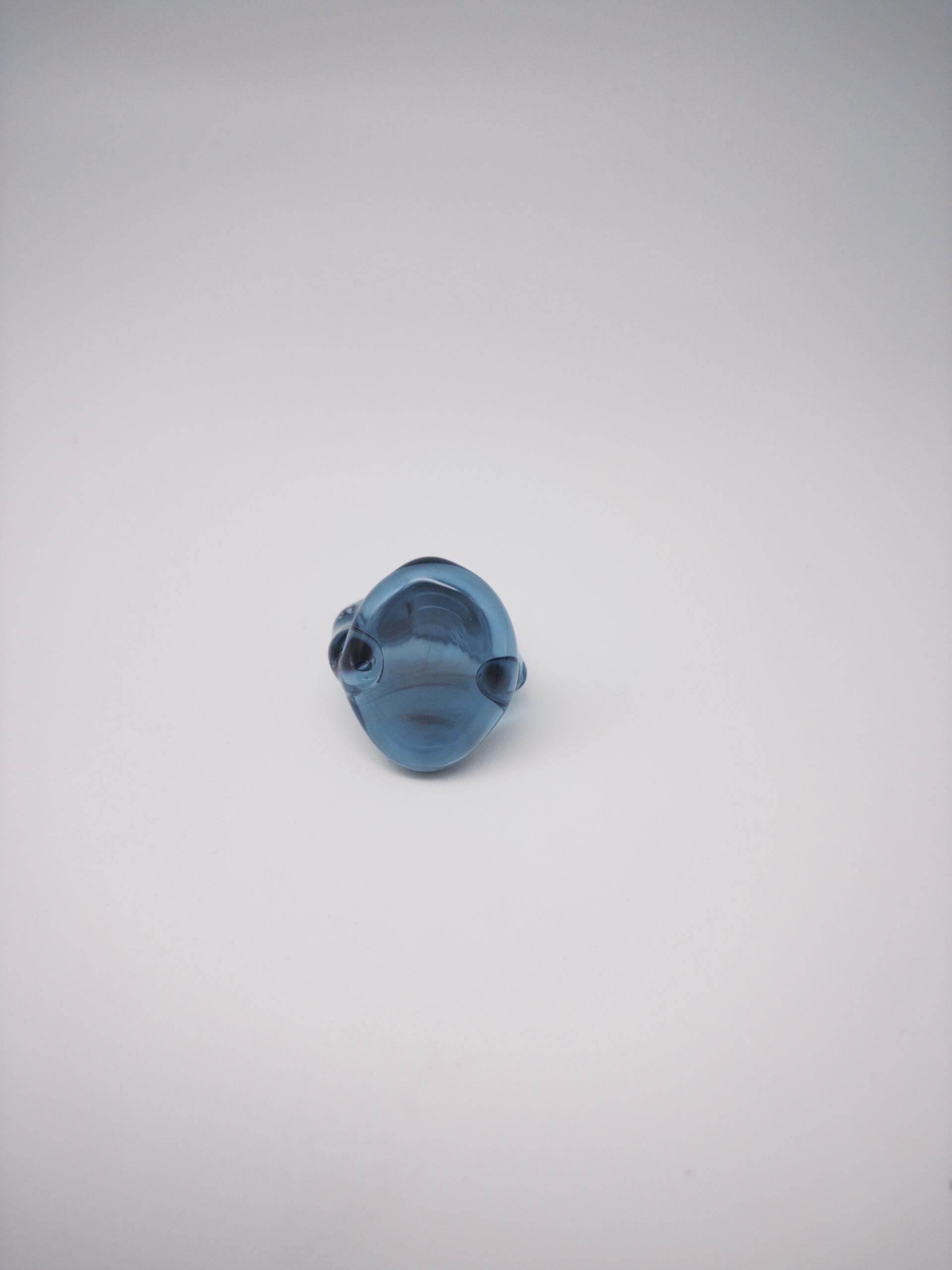 Mass Cyan Pebble Ring
