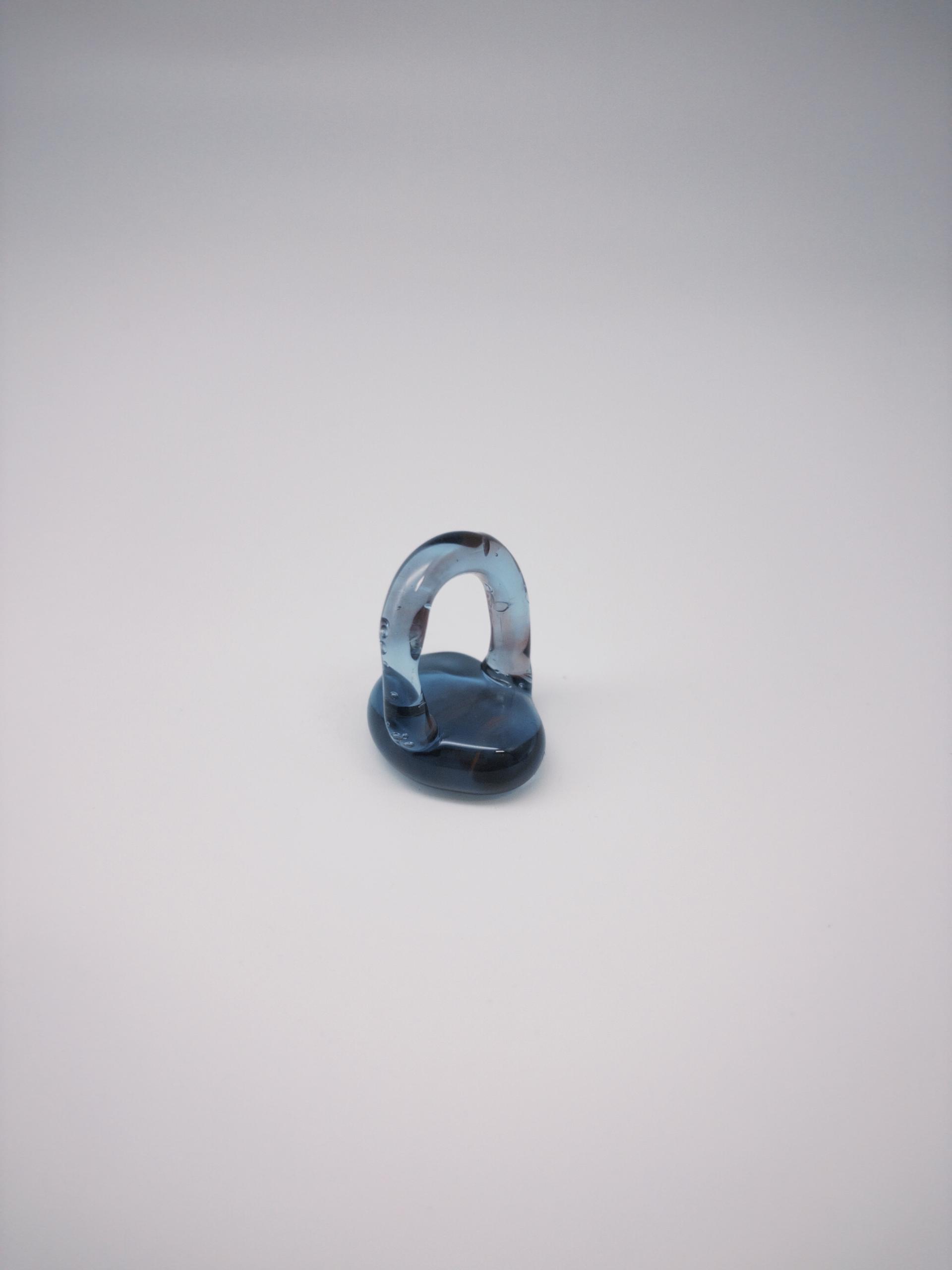 Mass Cyan Pebble Ring