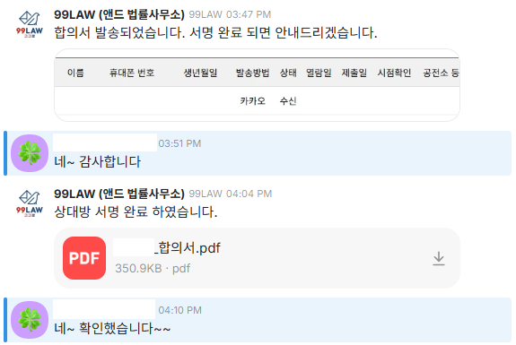 직원 업무상 과실 책임 합의서 체결