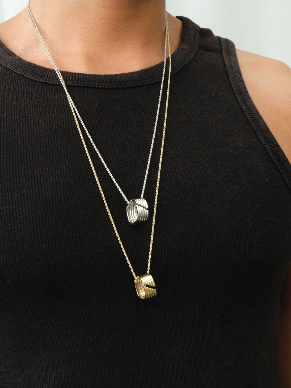 Linear 05 Long Chain Necklace (Silver)