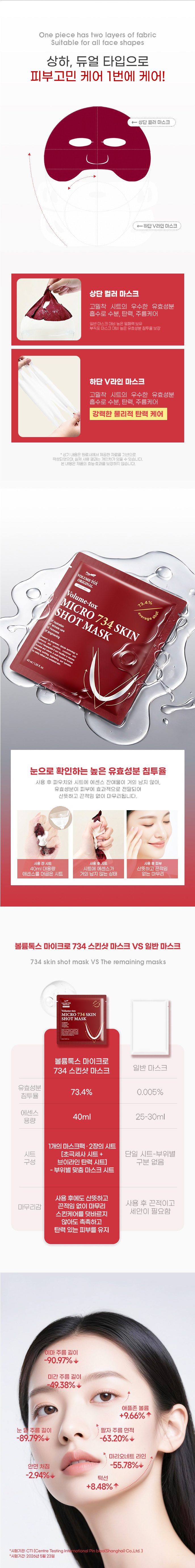 볼륨 톡스 마이크로 734 스킨 샷 마스크