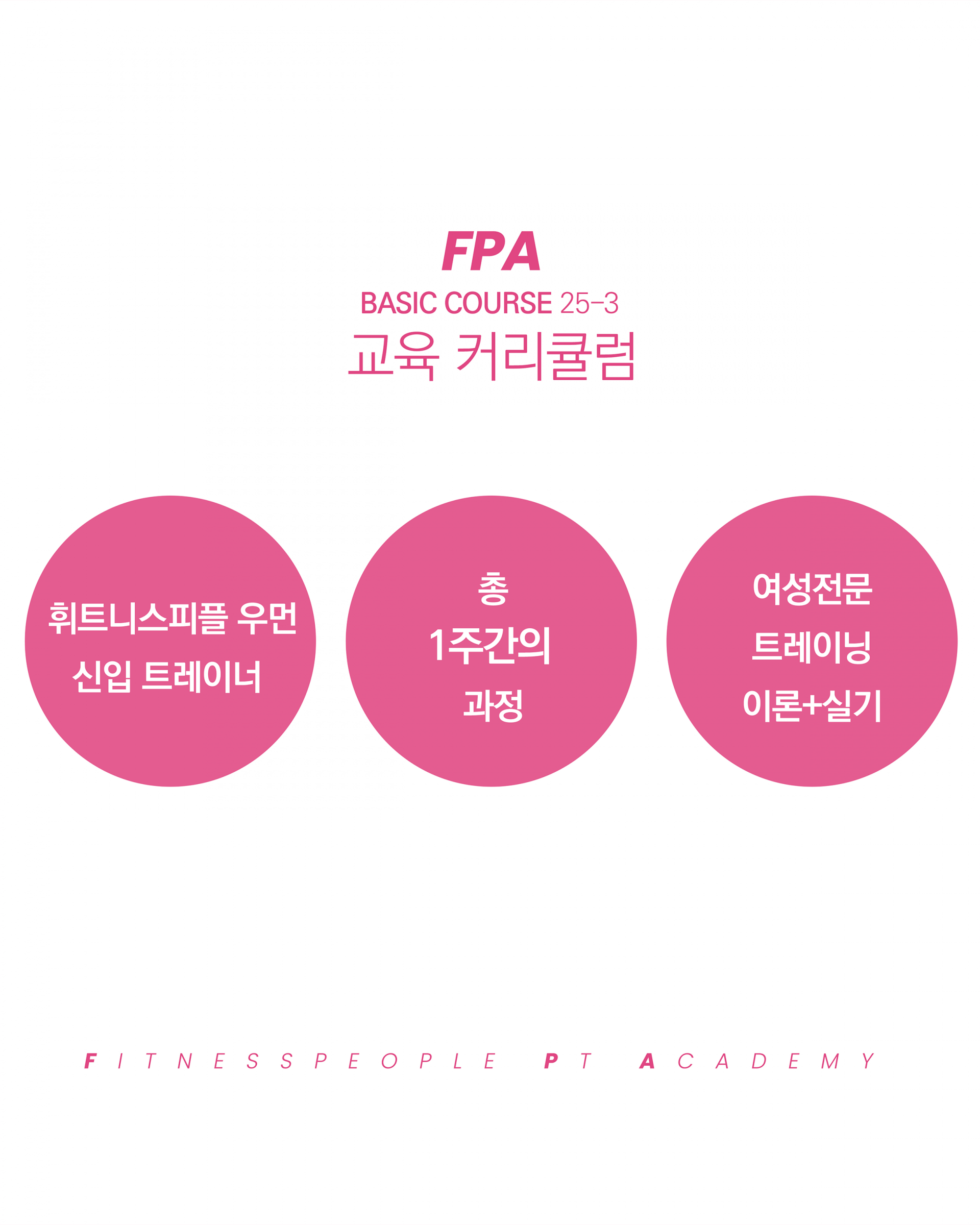 휘트니스피플 우먼 2025년 3기 신입교육 공지