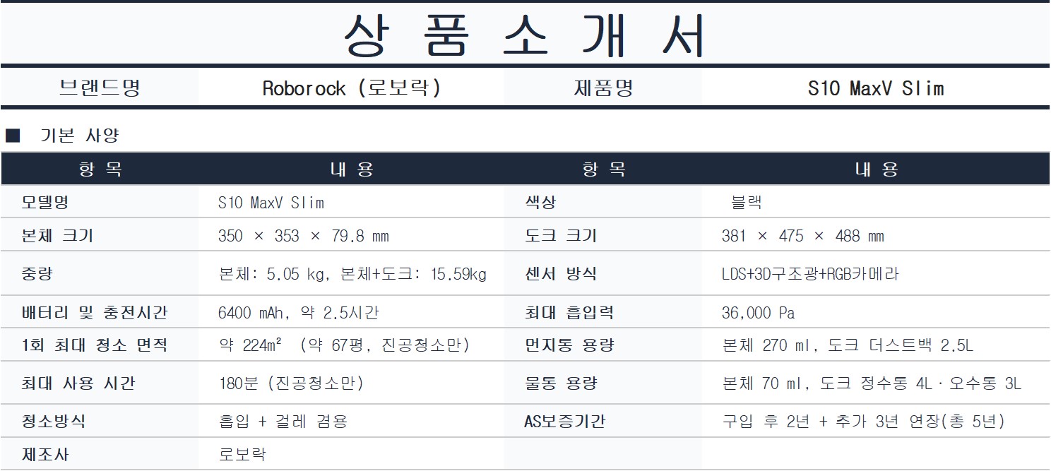 [5더블] 로보락 S10 MaxV Slim 로봇청소기