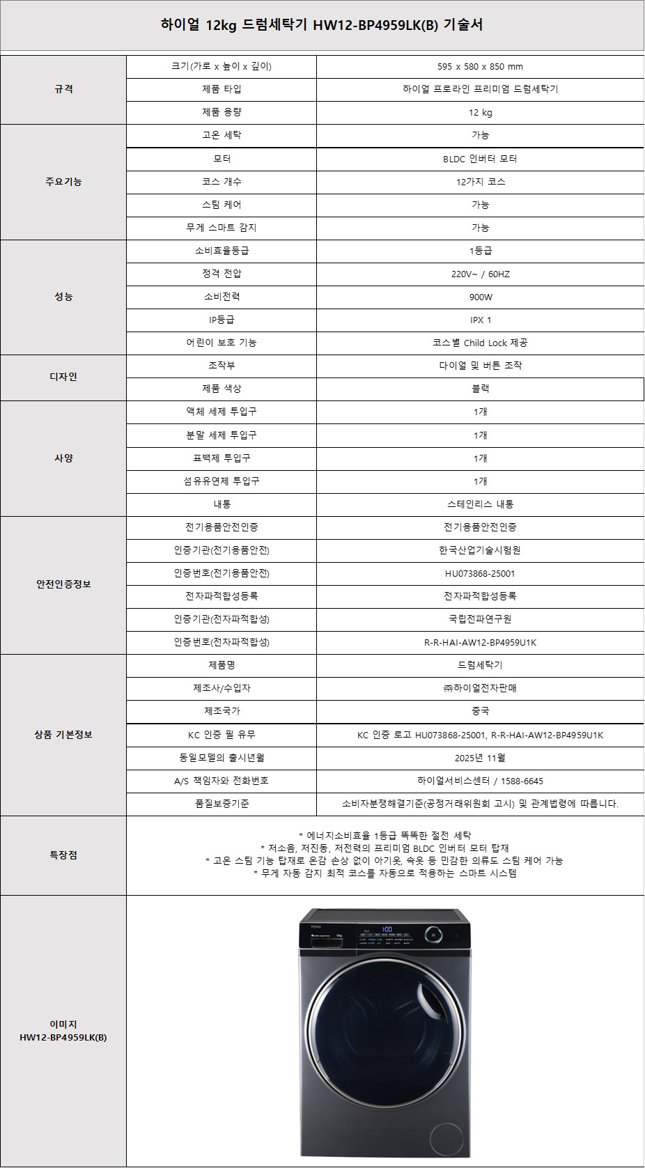 [4더블] 하이얼 식기세척기+세탁기