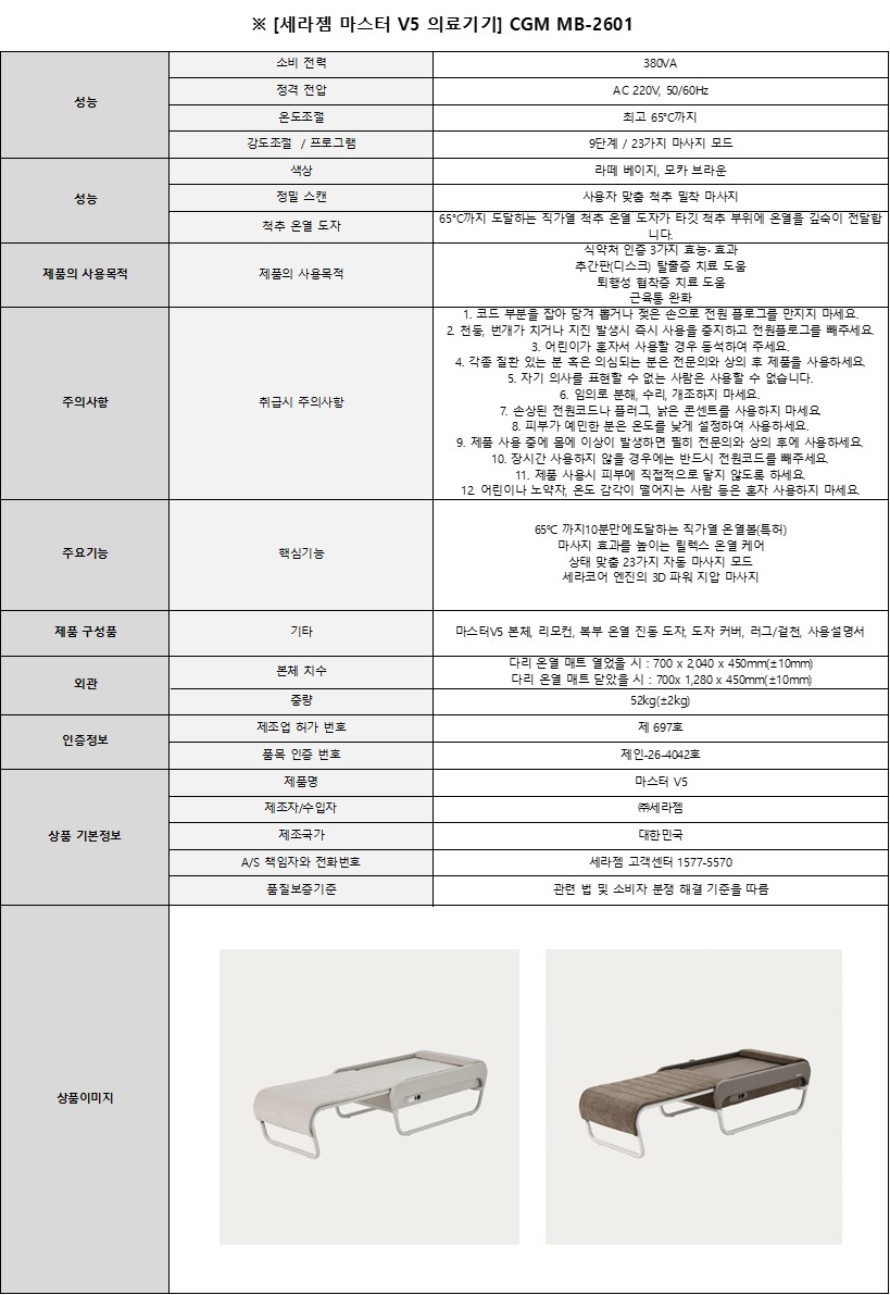 [5쿼드] C_세라젬 마스터 V5