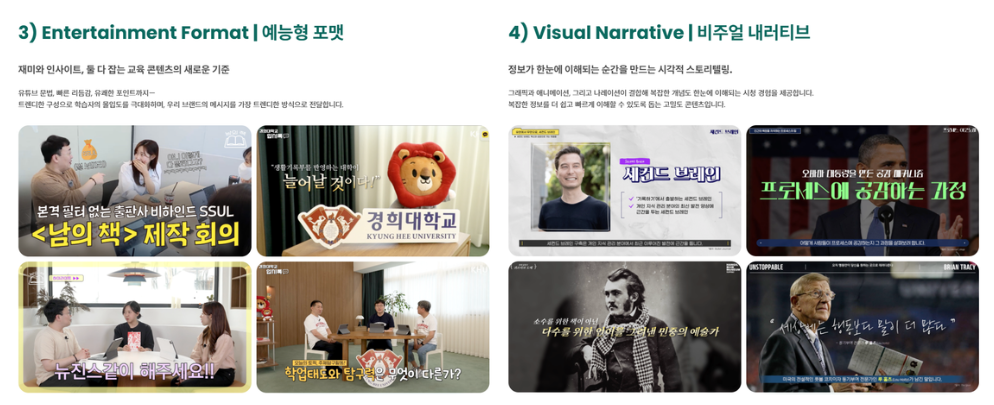 예능형 포맷, 비주얼 내러티브 예시