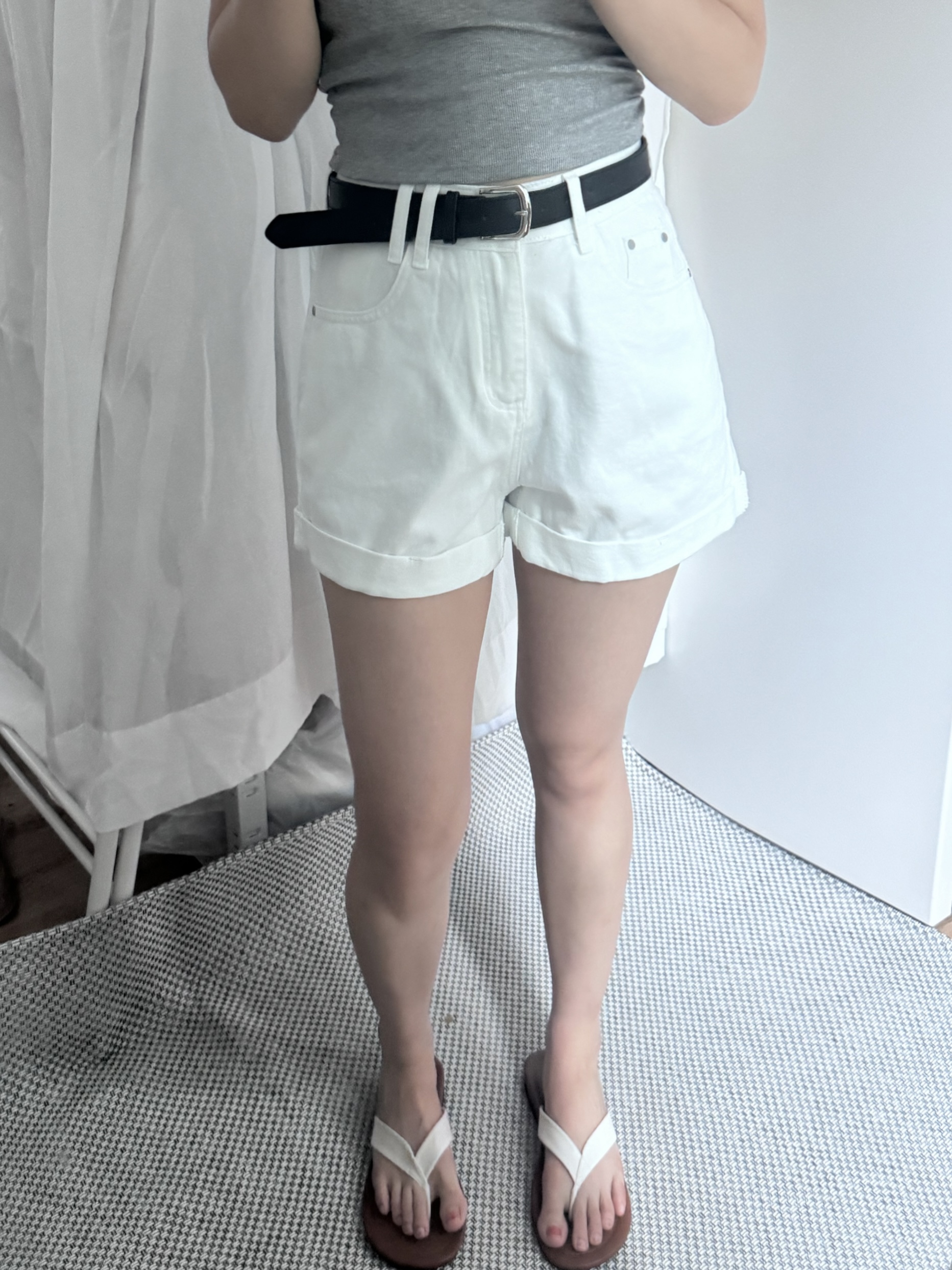 (당일발송-M) 마제 벨트 롤업 숏 팬츠 - 3color/2size