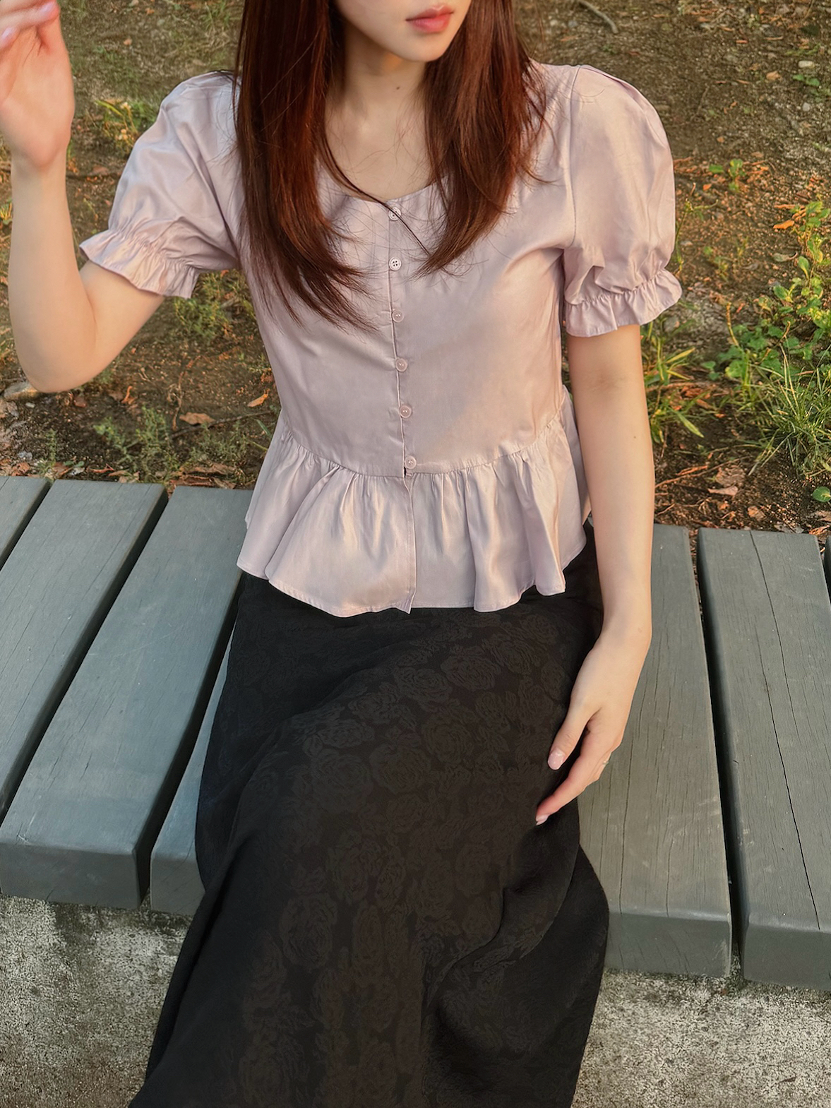 [made] (당일발송) 튤립 자가드 슬림 롱 스커트 - 3color