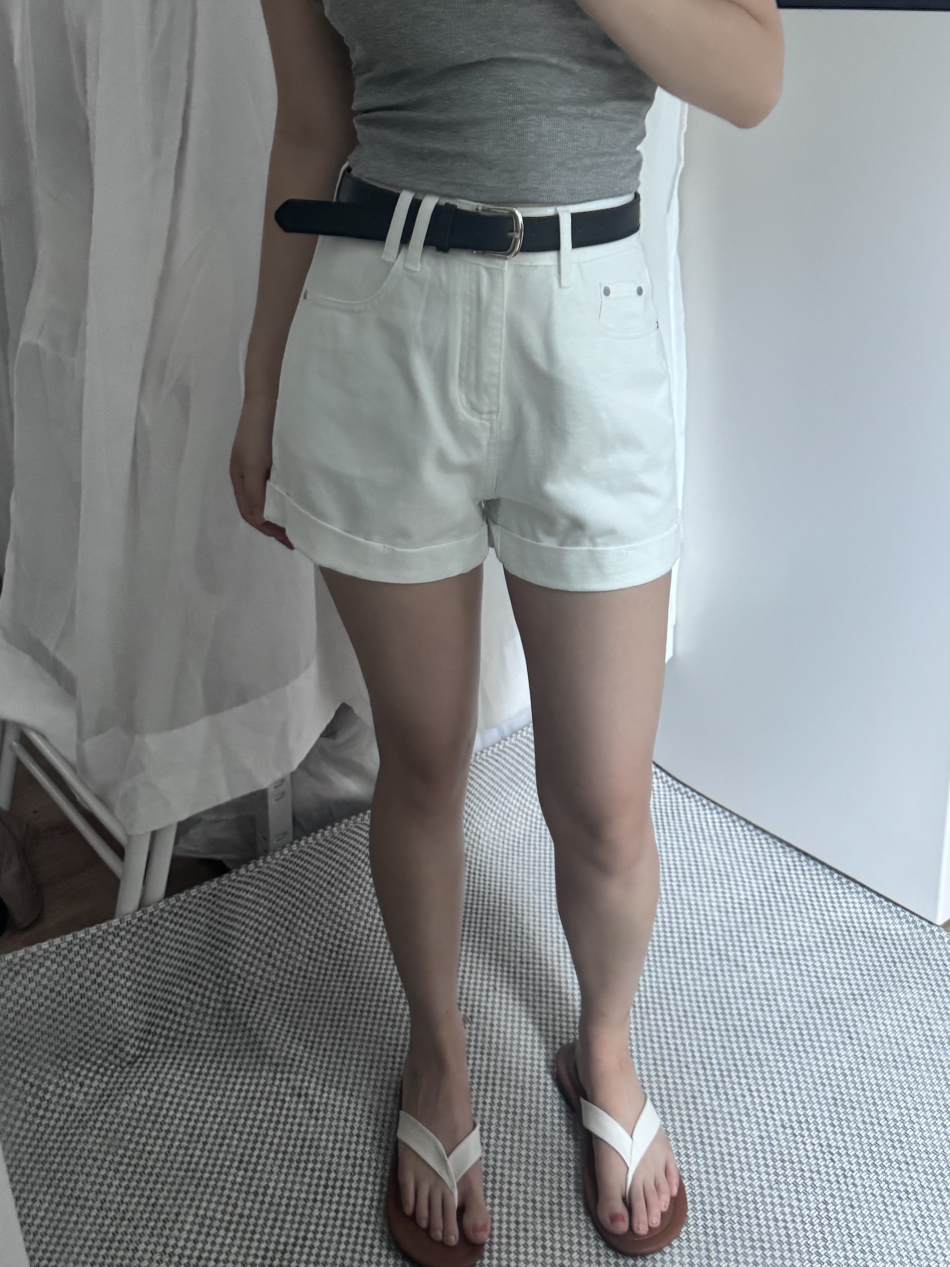 (당일발송-M) 마제 벨트 롤업 숏 팬츠 - 3color/2size