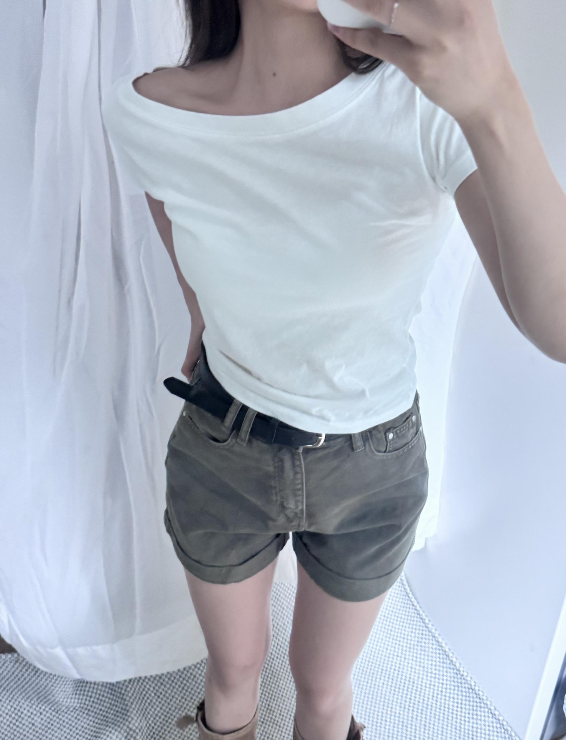 (당일발송-M) 마제 벨트 롤업 숏 팬츠 - 3color/2size