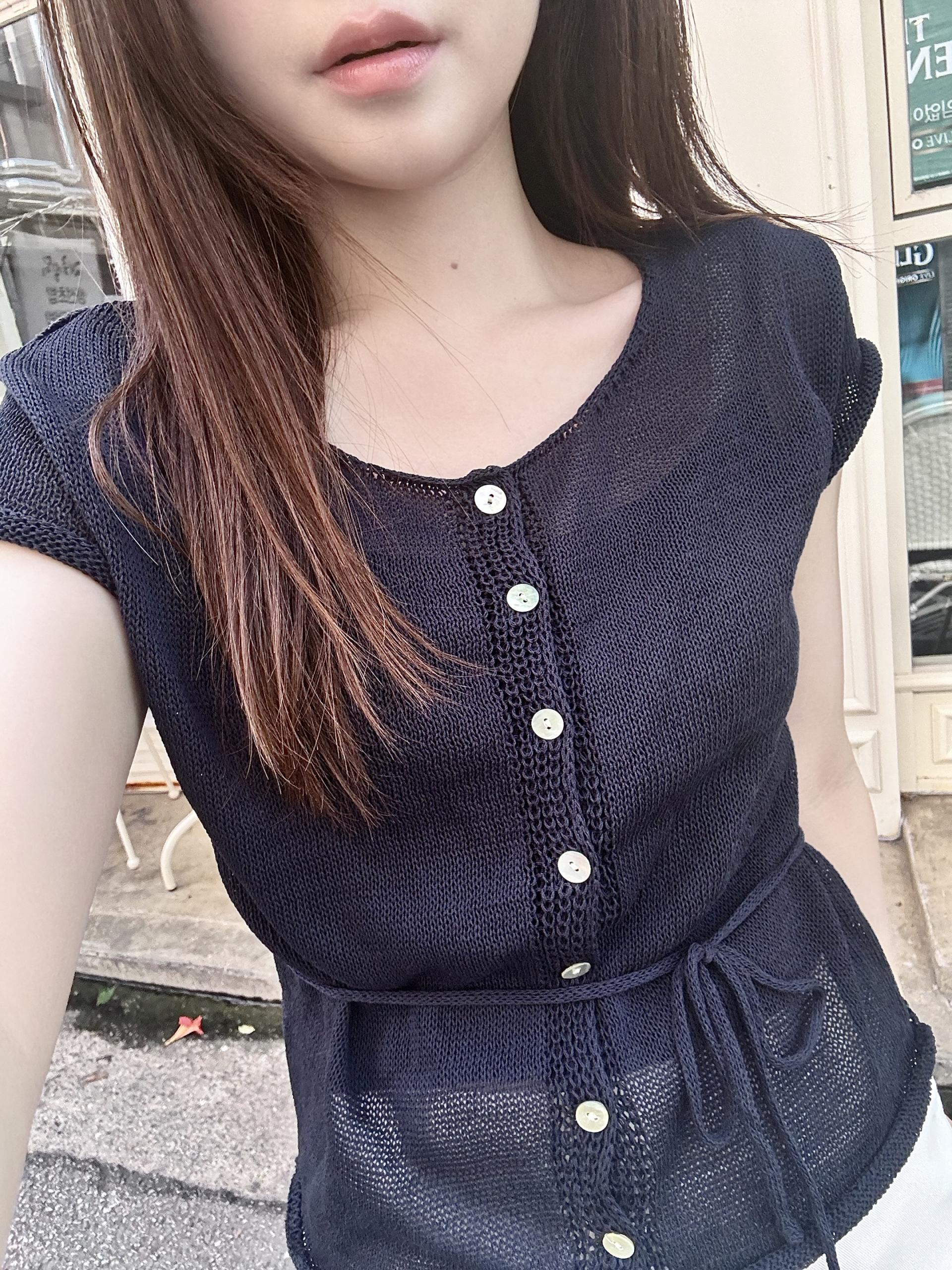 (당일발송) 안느 니트 반팔 가디건 - 3color
