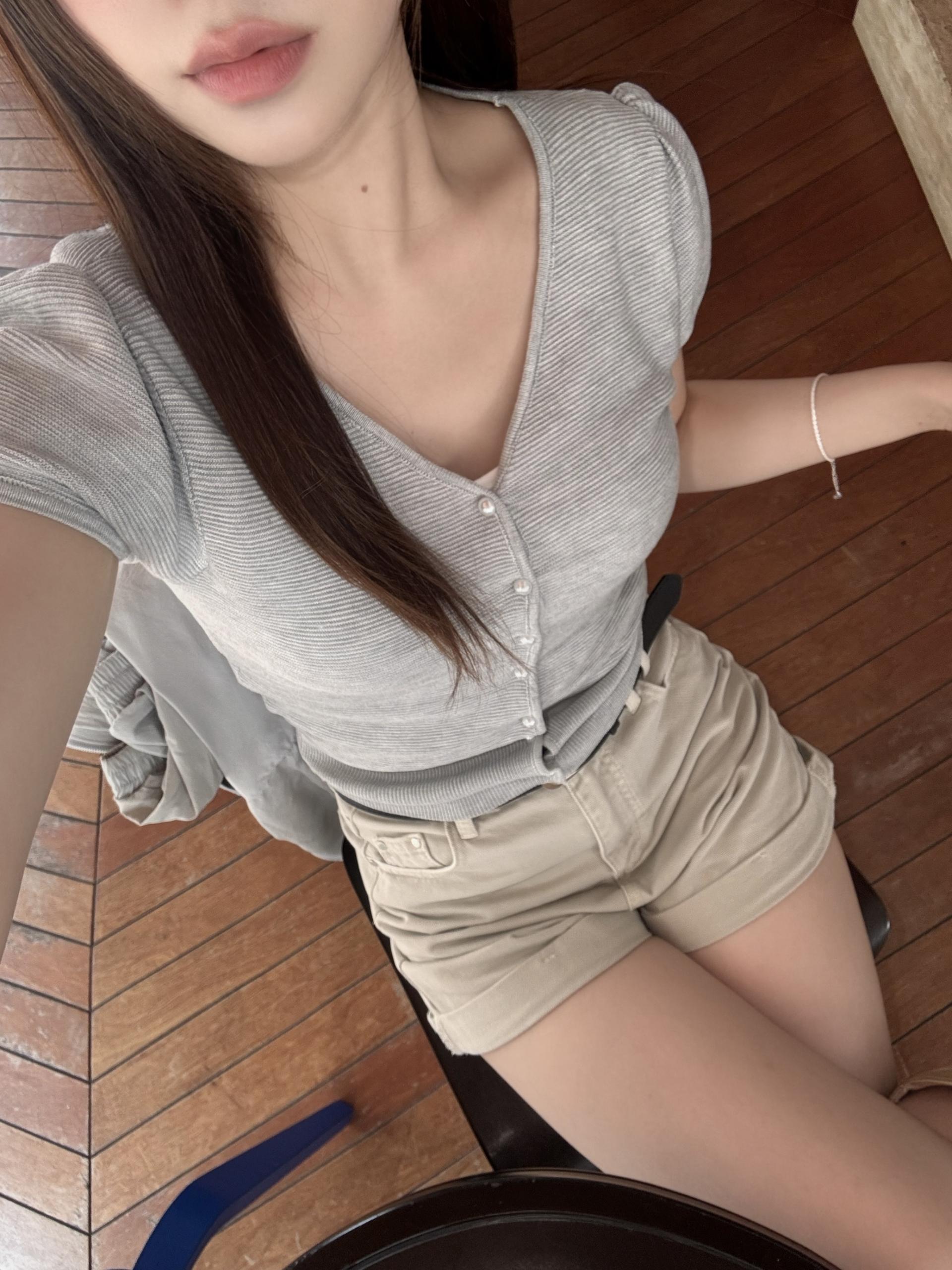 (당일발송) 리브 퍼프 반팔 가디건 - 2color