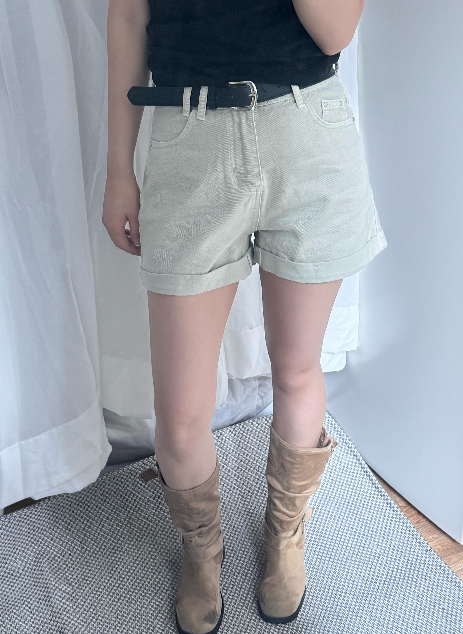 (당일발송-M) 마제 벨트 롤업 숏 팬츠 - 3color/2size