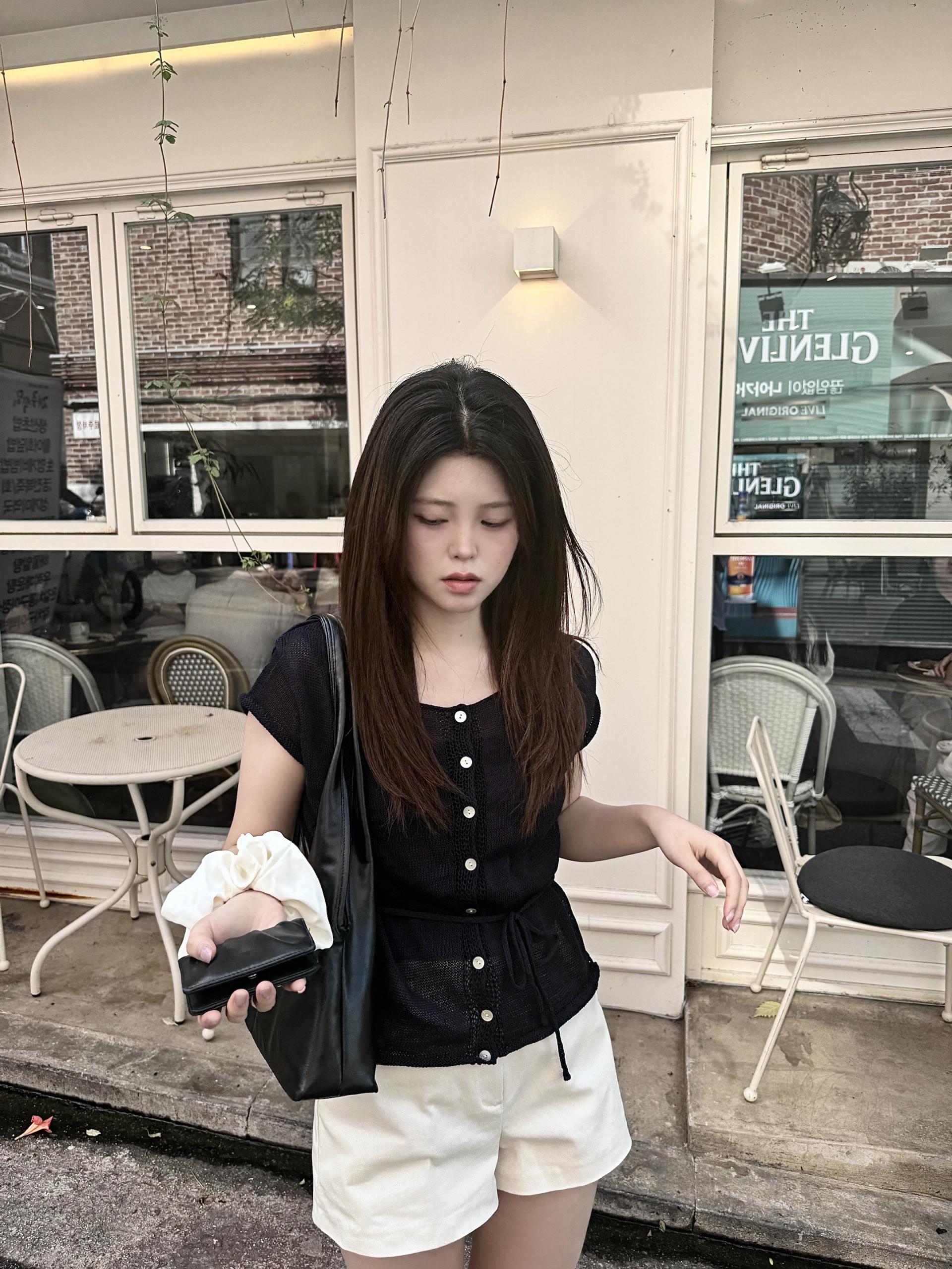 (당일발송) 안느 니트 반팔 가디건 - 3color