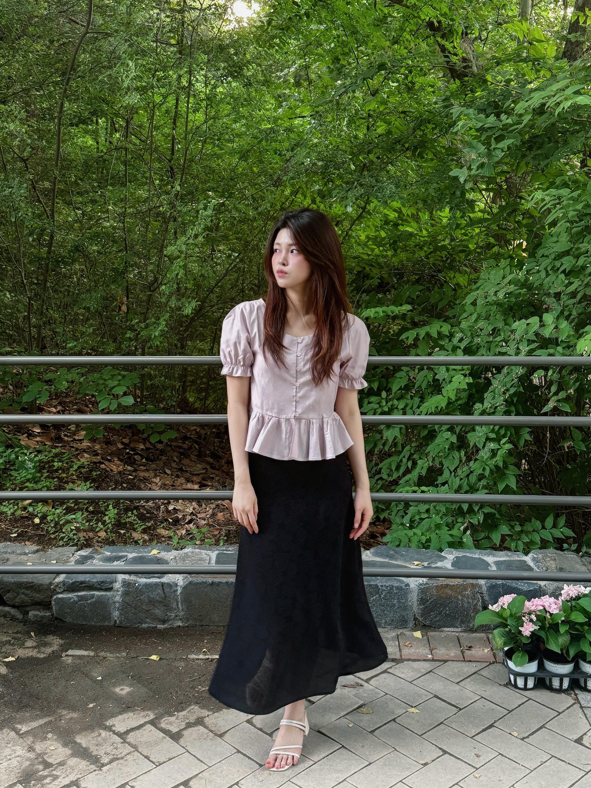 [made] (당일발송) 오뜨 셔링 버튼 블라우스 - 3color