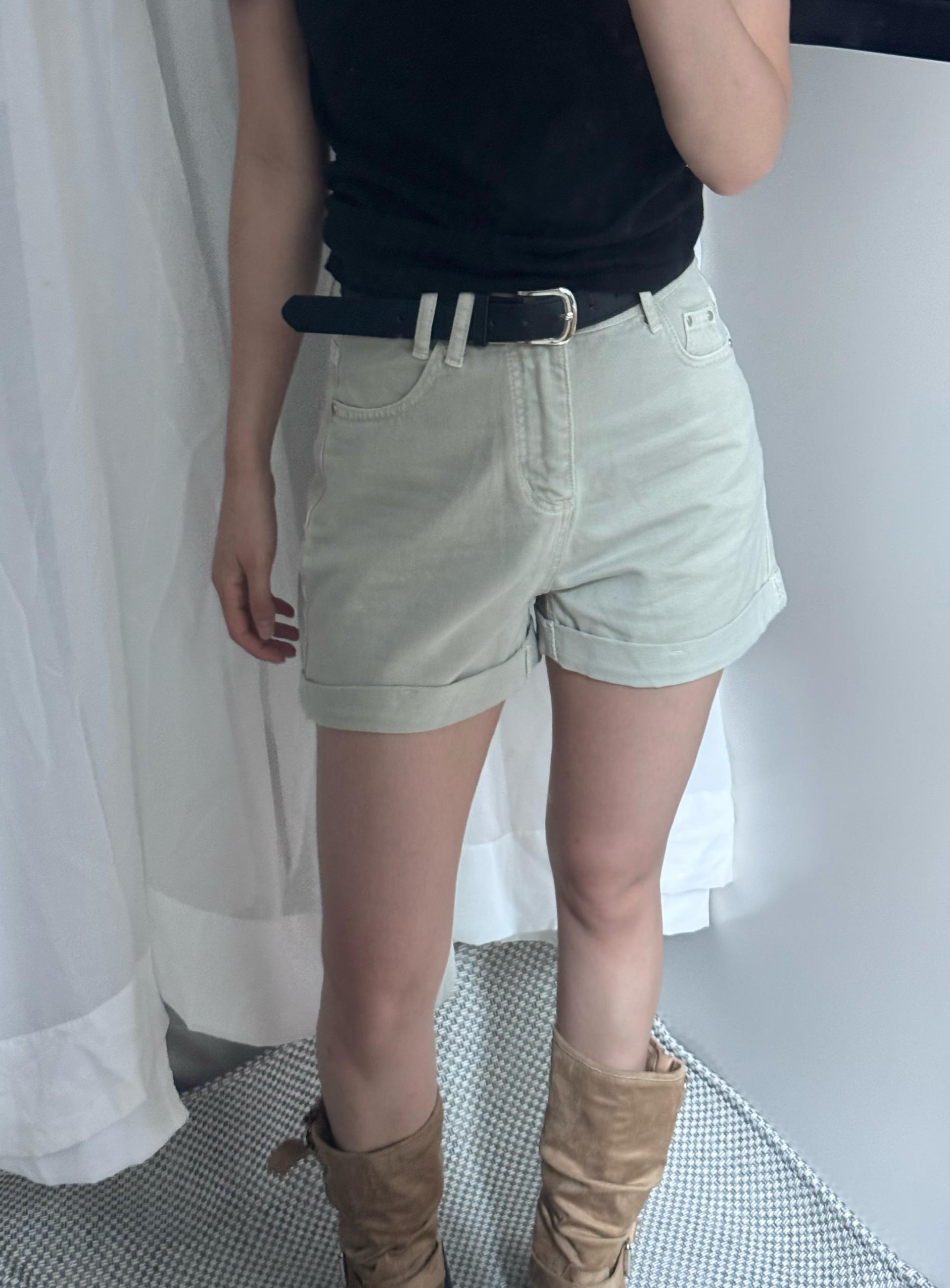 (당일발송-M) 마제 벨트 롤업 숏 팬츠 - 3color/2size