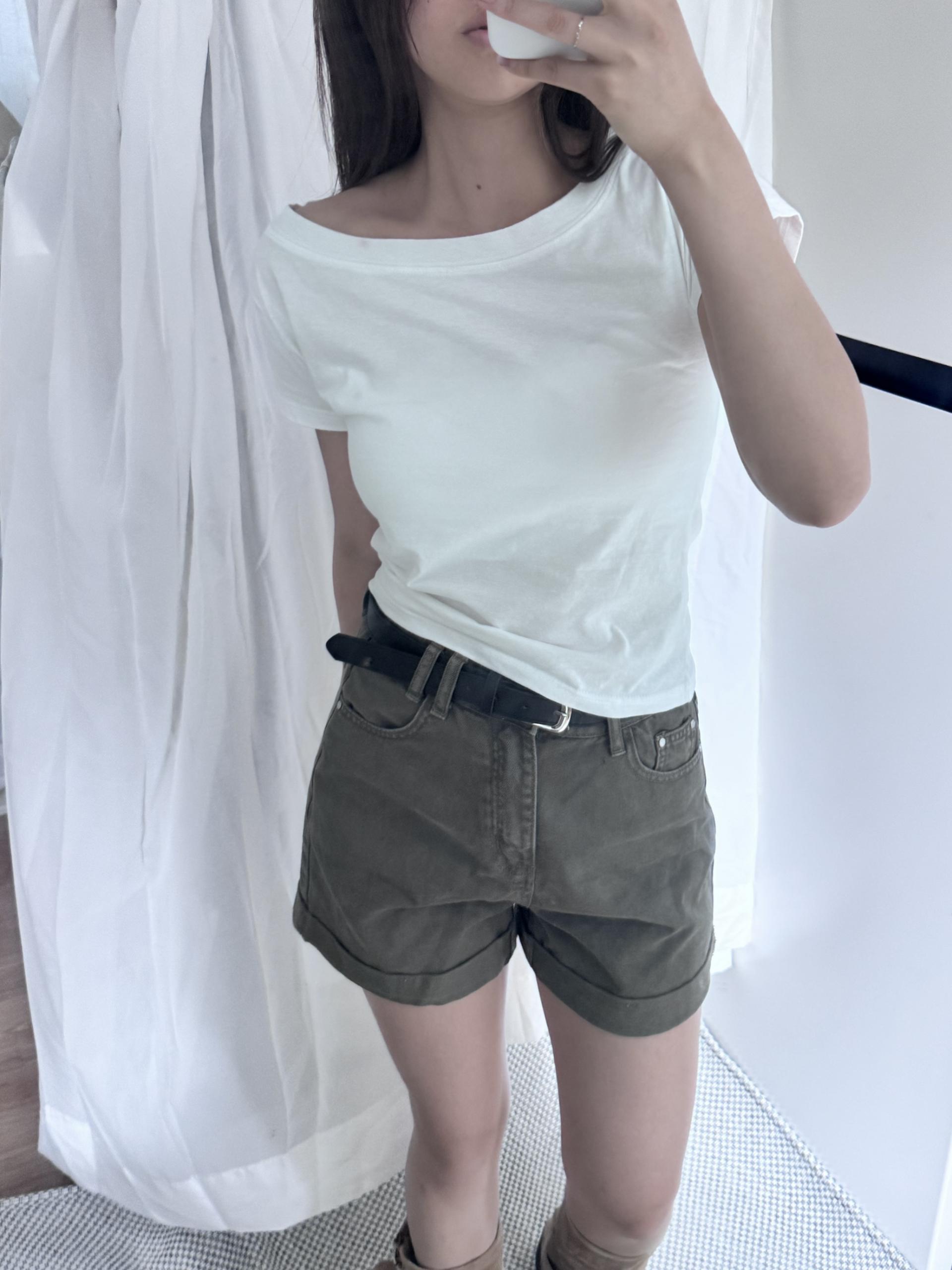 (당일발송-M) 마제 벨트 롤업 숏 팬츠 - 3color/2size