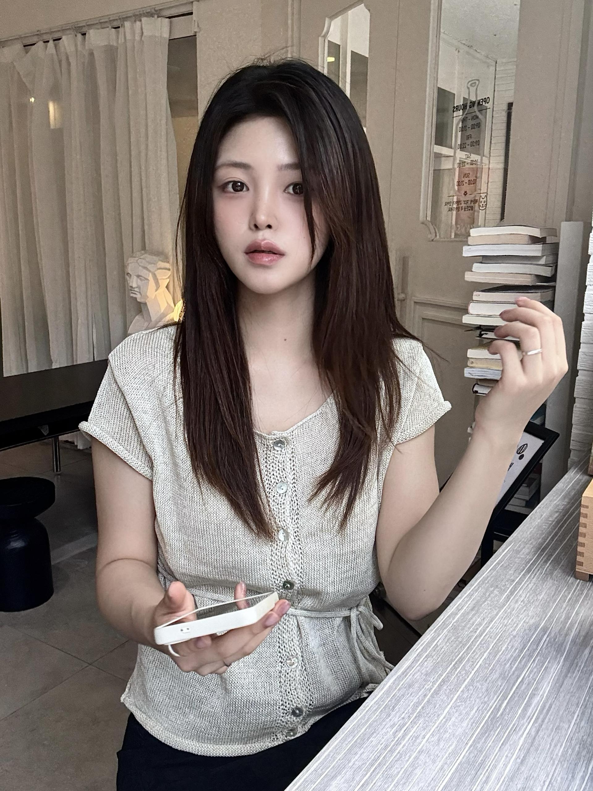 (당일발송) 안느 니트 반팔 가디건 - 3color