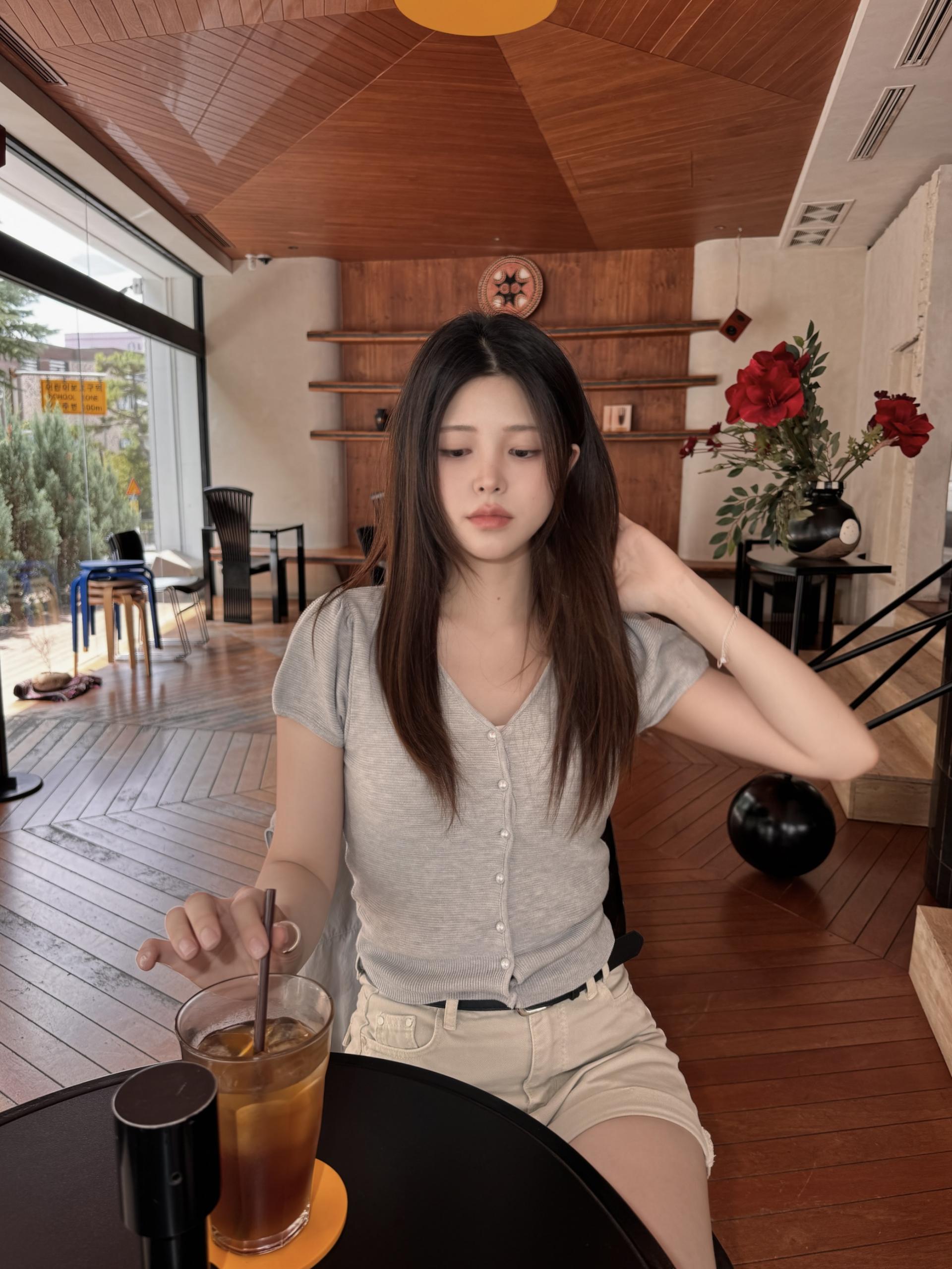 (당일발송) 리브 퍼프 반팔 가디건 - 2color