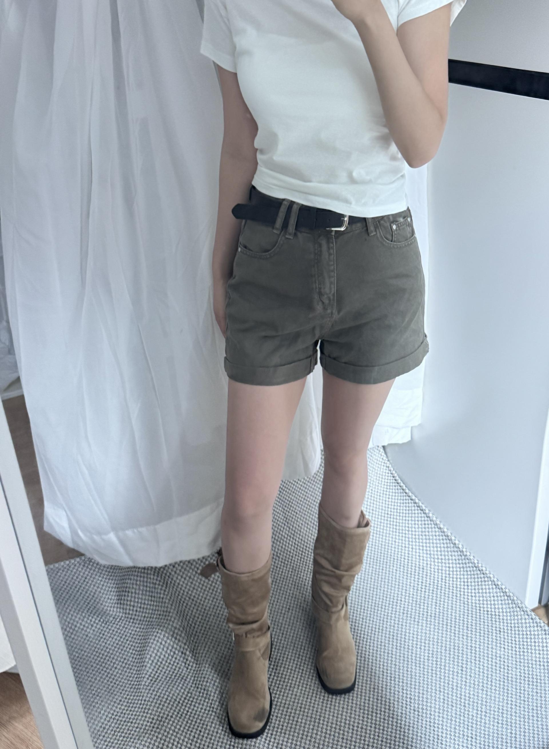 (당일발송-M) 마제 벨트 롤업 숏 팬츠 - 3color/2size