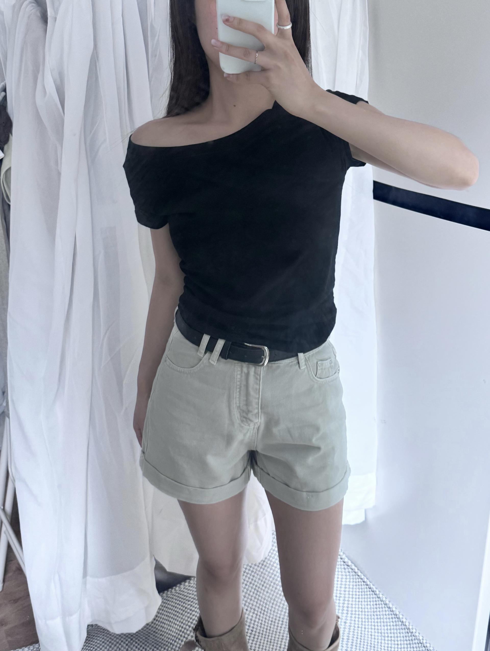 (당일발송-M) 마제 벨트 롤업 숏 팬츠 - 3color/2size