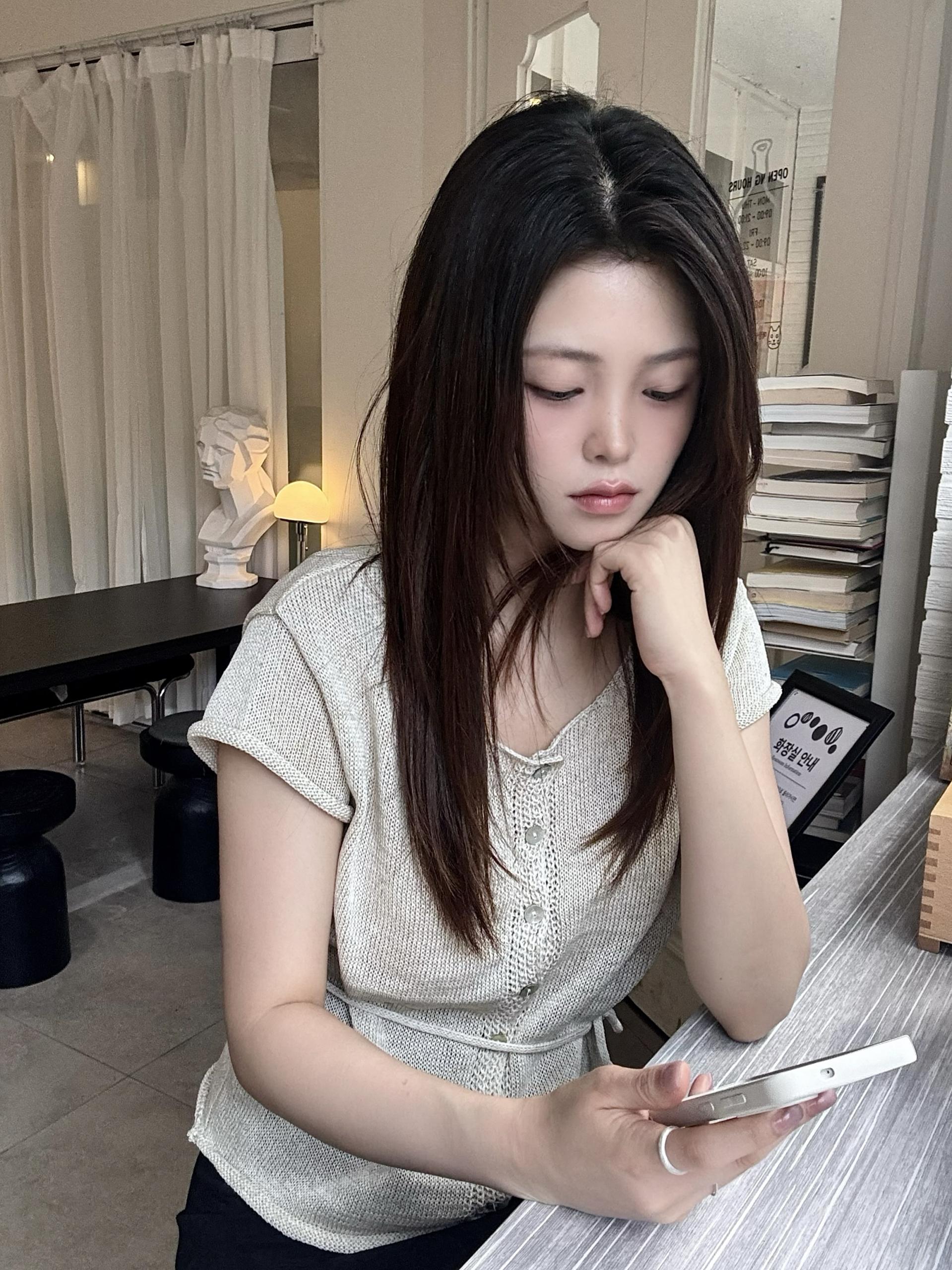 (당일발송) 안느 니트 반팔 가디건 - 3color