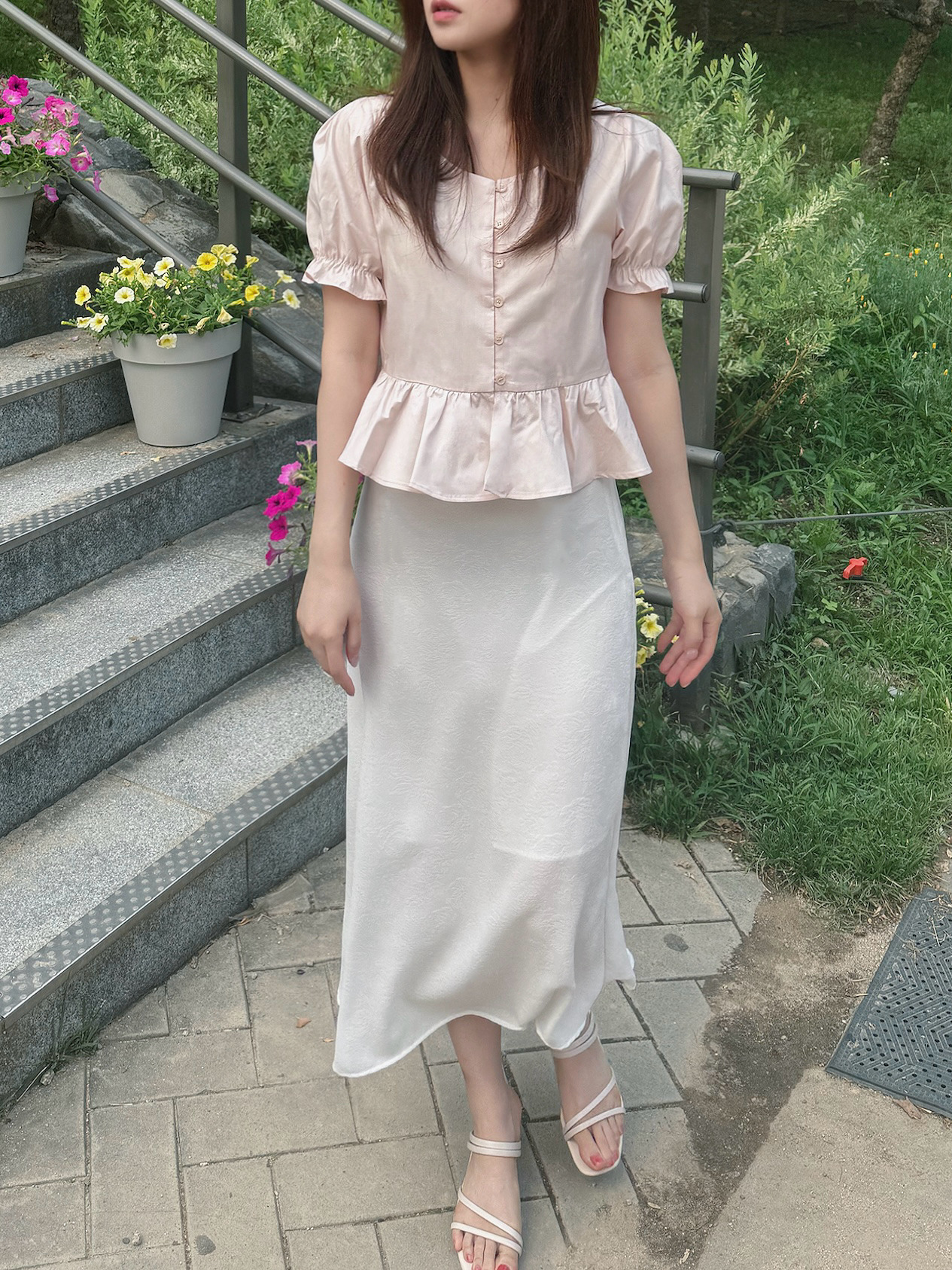 [made] (당일발송) 튤립 자가드 슬림 롱 스커트 - 3color