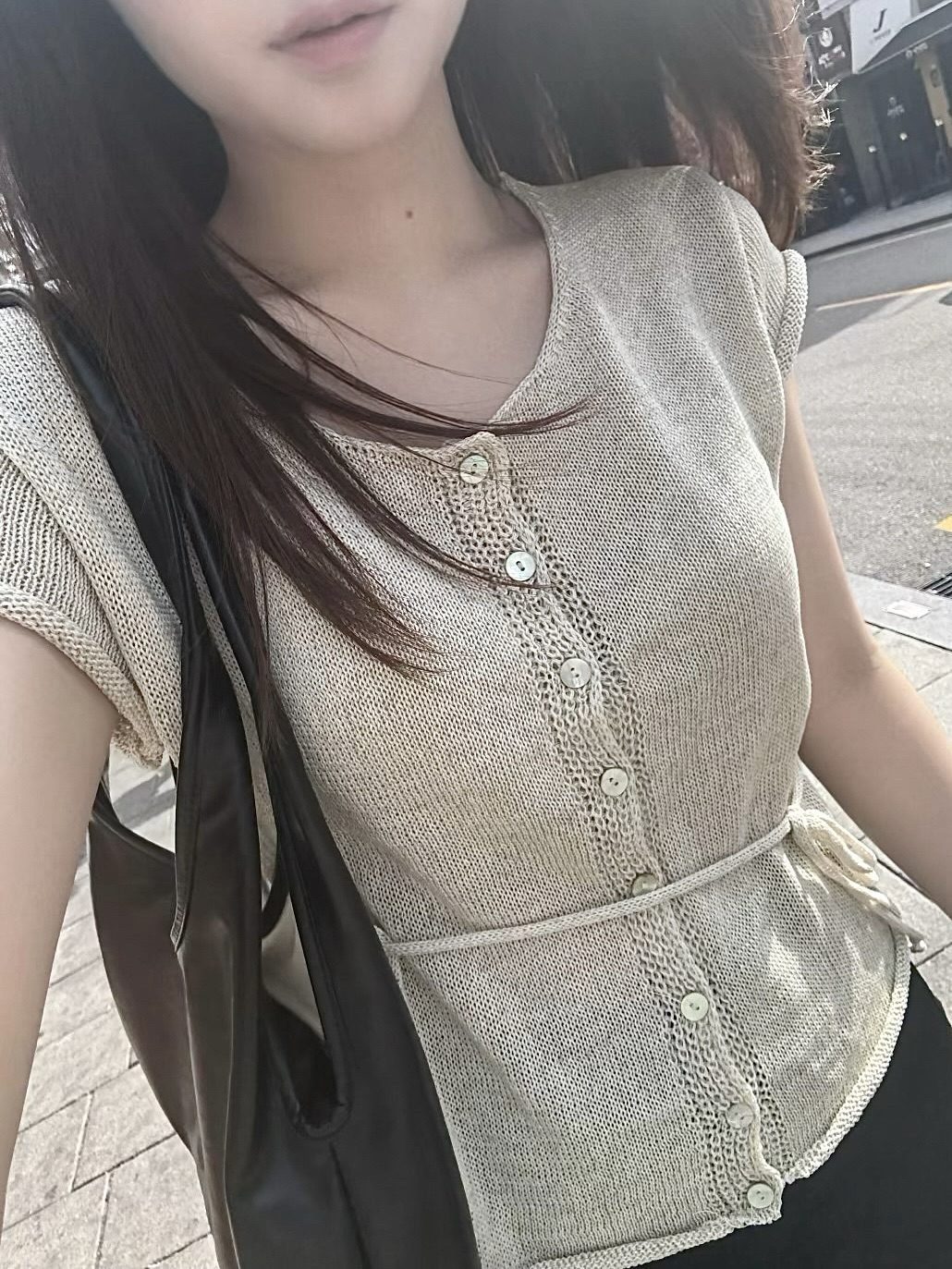 (당일발송) 안느 니트 반팔 가디건 - 3color