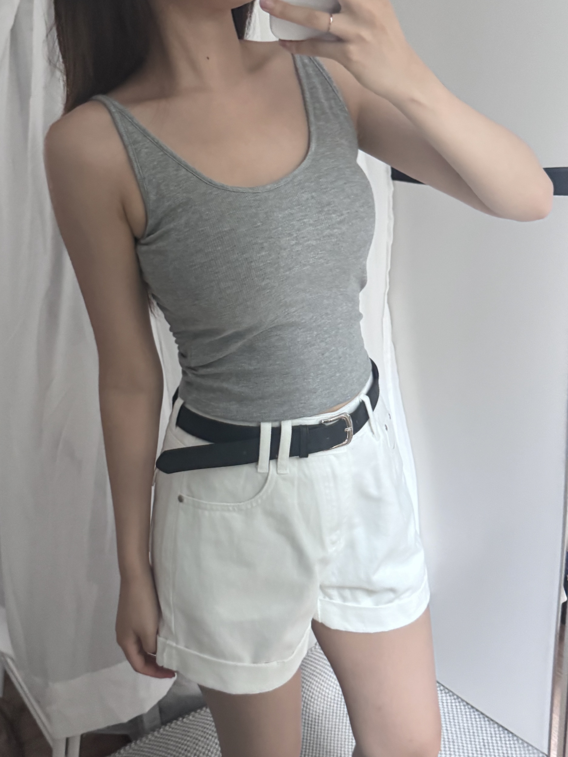 (당일발송-M) 마제 벨트 롤업 숏 팬츠 - 3color/2size