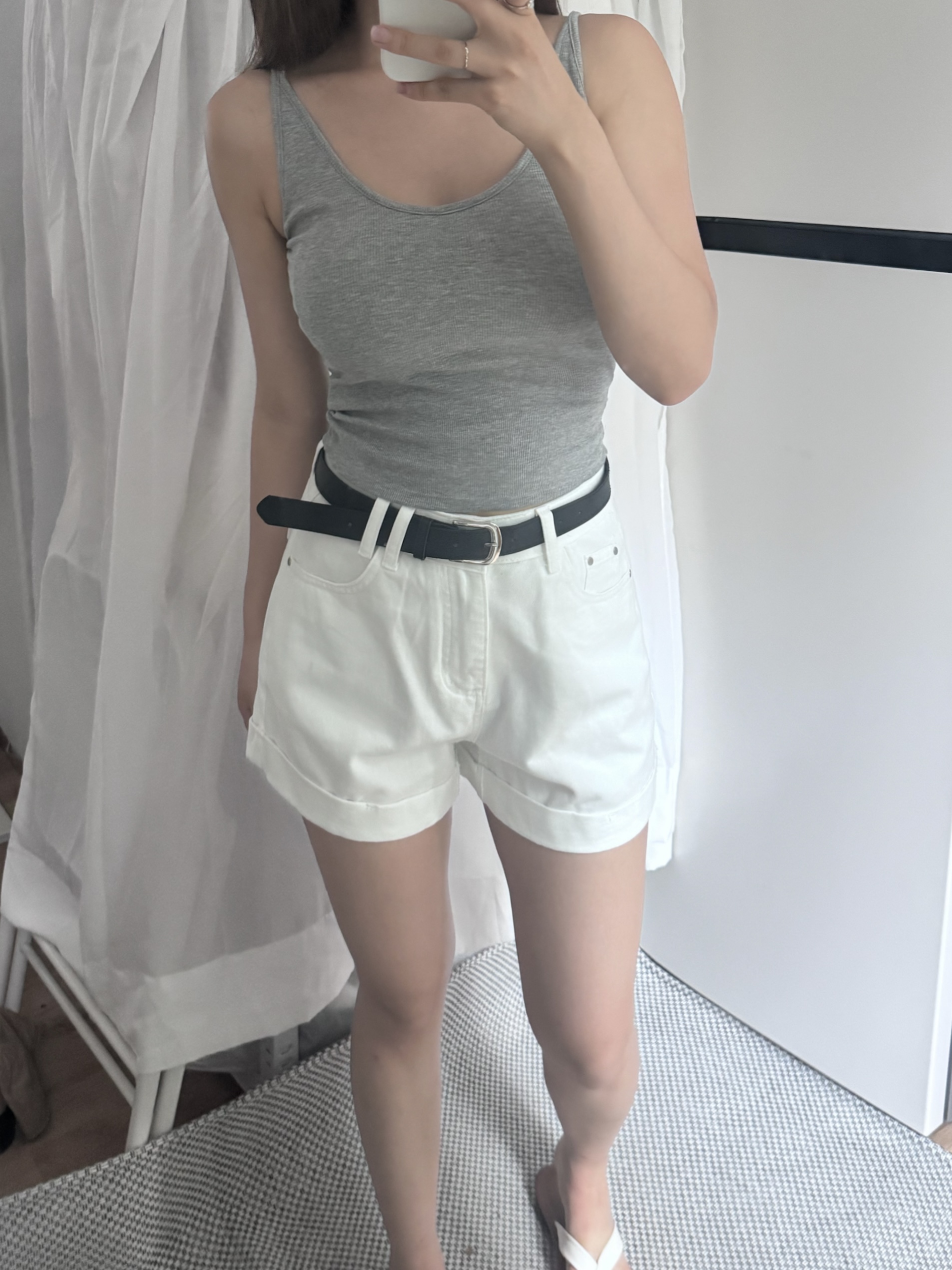 (당일발송-M) 마제 벨트 롤업 숏 팬츠 - 3color/2size