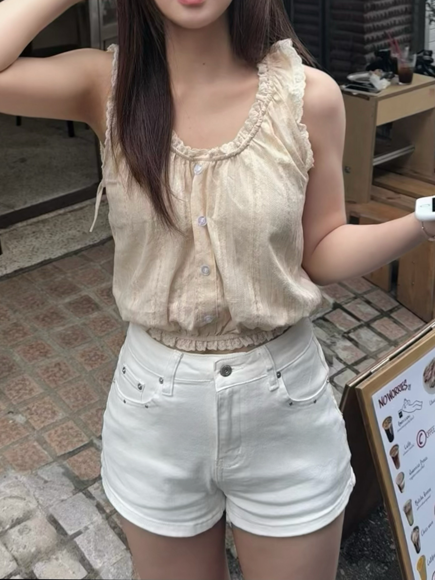 (당일발송) 체체 스터드 숏 팬츠 - 2color