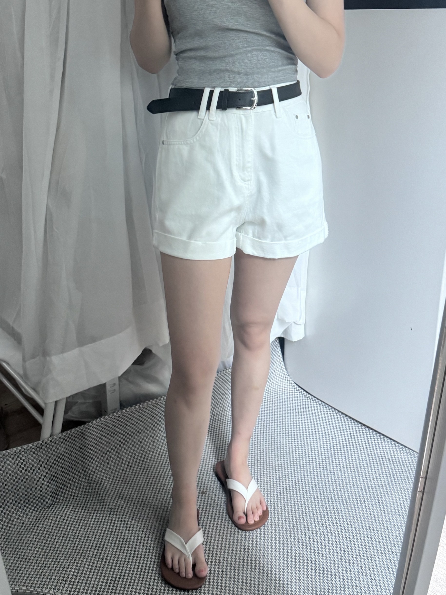 (당일발송-M) 마제 벨트 롤업 숏 팬츠 - 3color/2size