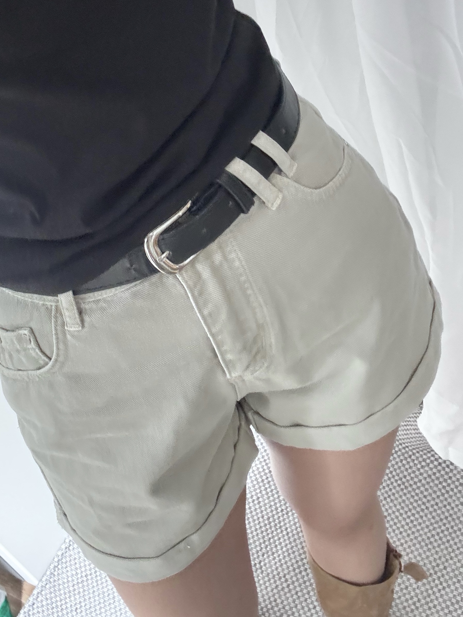 (당일발송-M) 마제 벨트 롤업 숏 팬츠 - 3color/2size