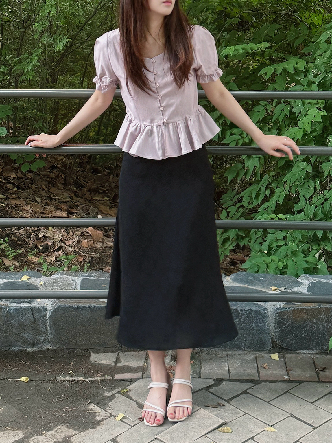 [made] (당일발송) 튤립 자가드 슬림 롱 스커트 - 3color