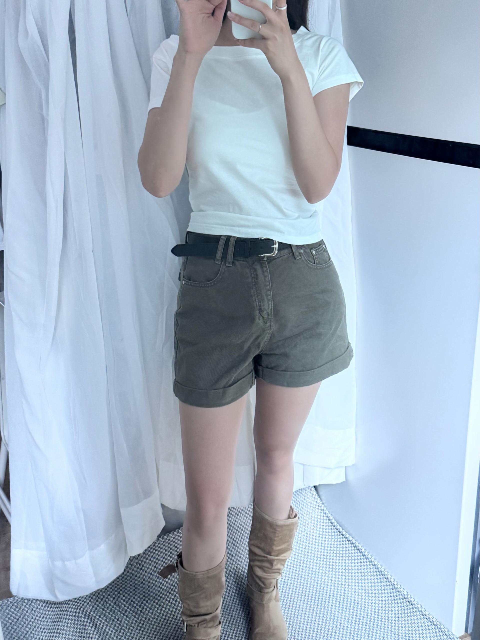 (당일발송-M) 마제 벨트 롤업 숏 팬츠 - 3color/2size