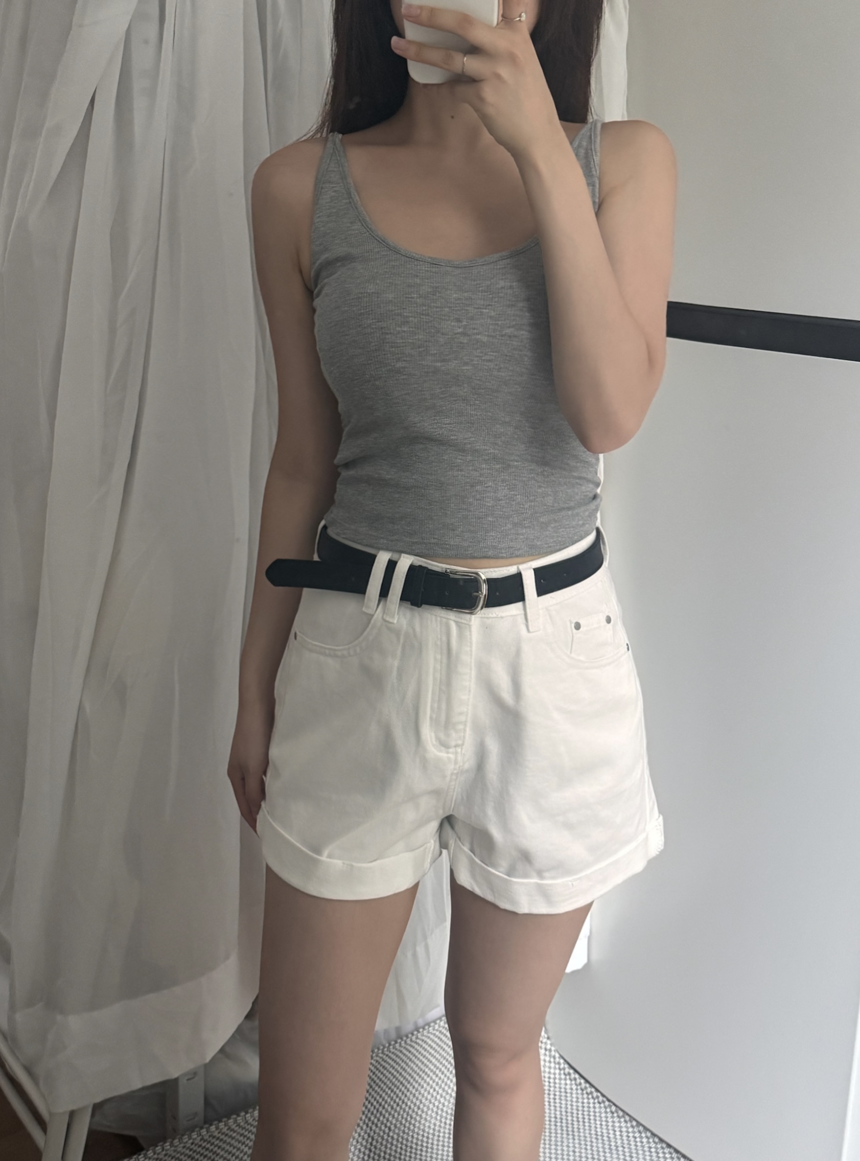 (당일발송-M) 마제 벨트 롤업 숏 팬츠 - 3color/2size