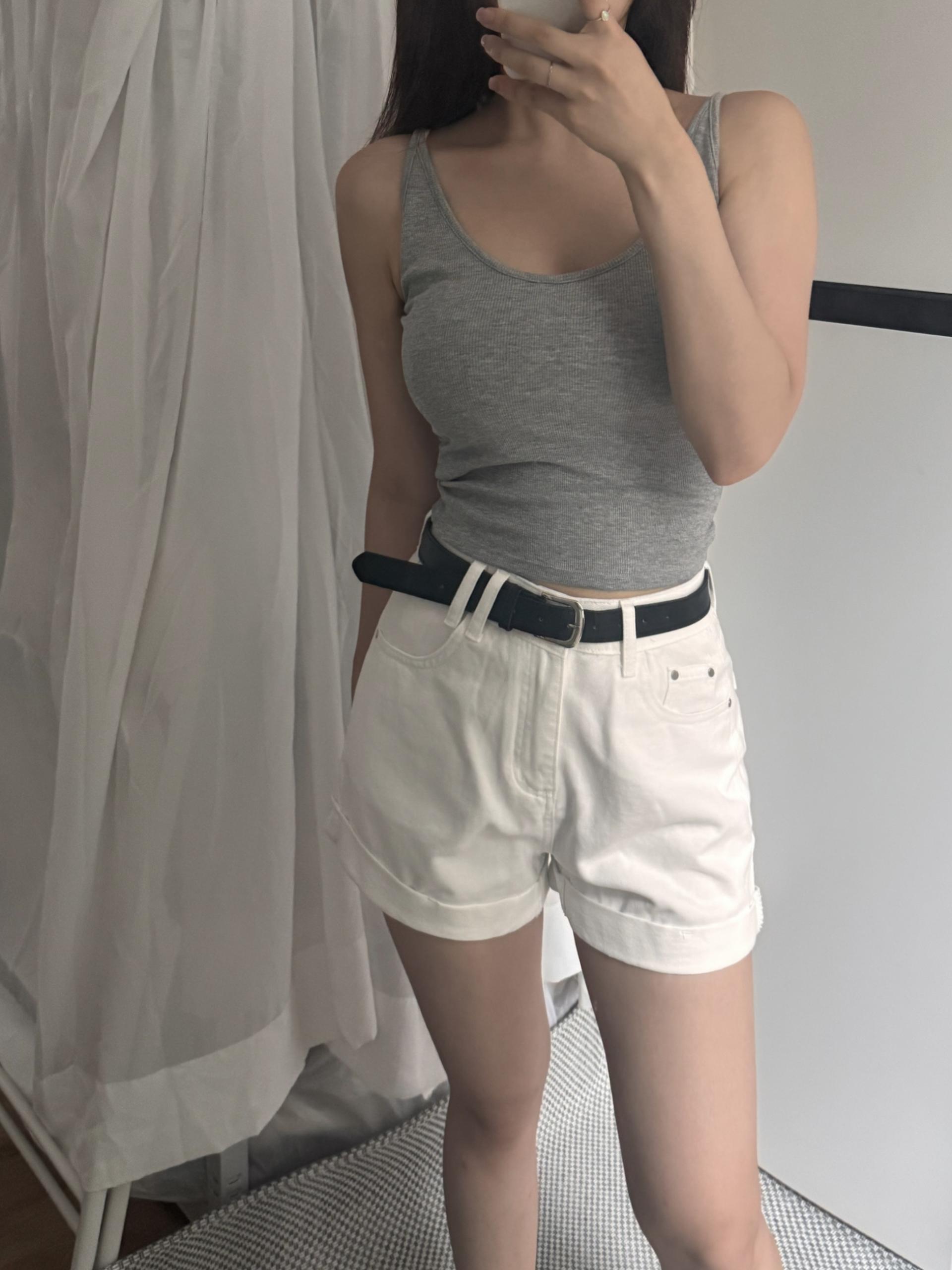 (당일발송-M) 마제 벨트 롤업 숏 팬츠 - 3color/2size