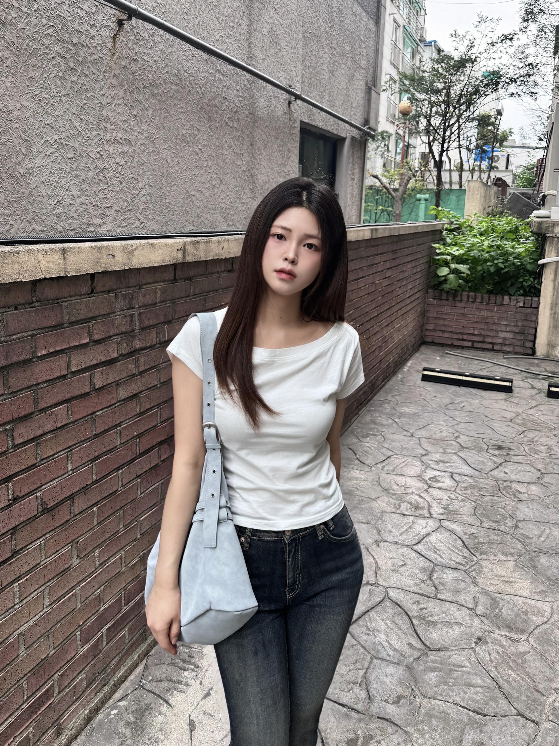 키노 오프숄더 반팔 티 - 4color