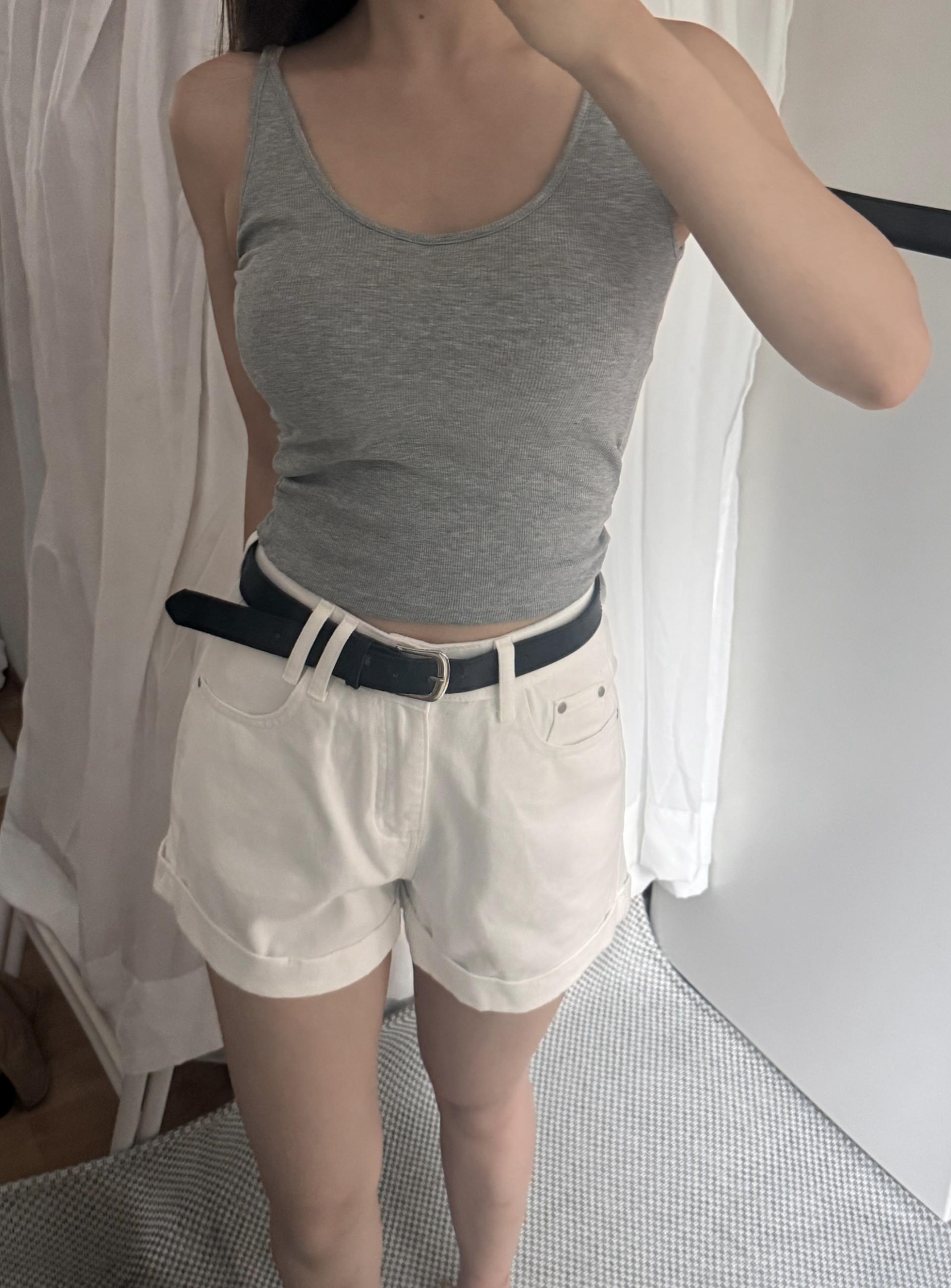 (당일발송-M) 마제 벨트 롤업 숏 팬츠 - 3color/2size