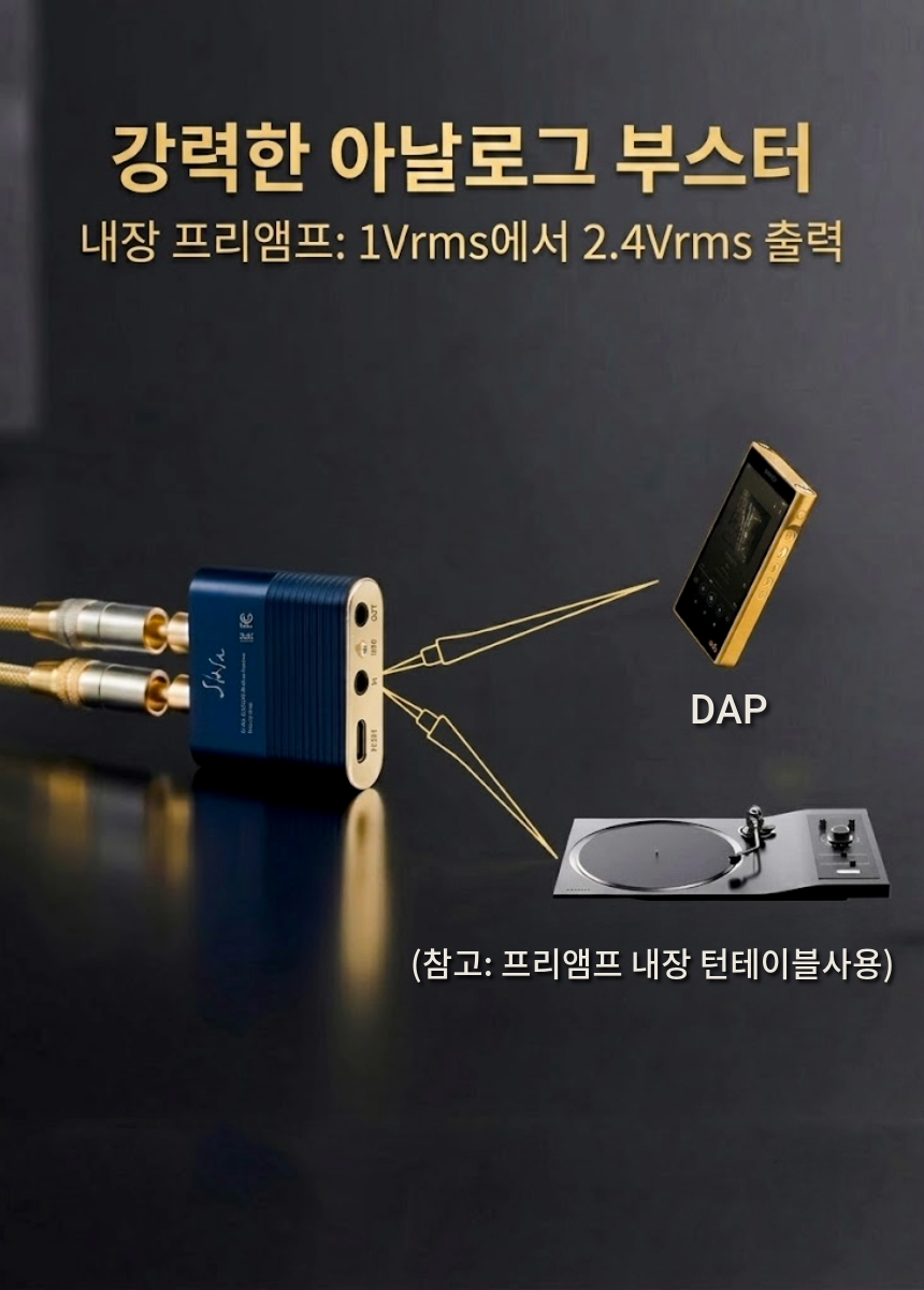 [본사직영] 디오 SLASH5 Hi-Fi 블루투스 DAC (고음질 LDAC, RCA 헤드폰 AUX)