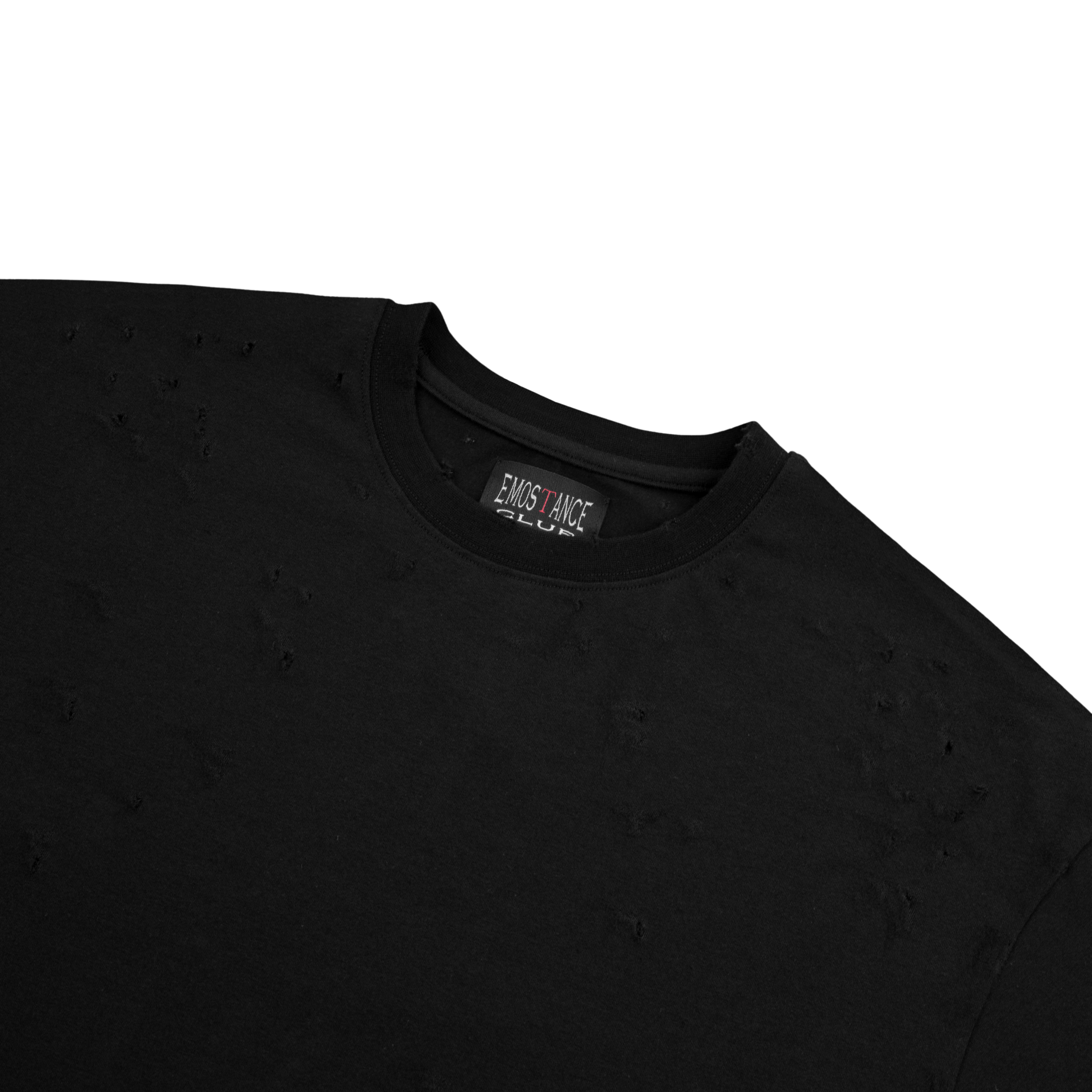 DISTRESSED SLIM BLANK T - BLACK