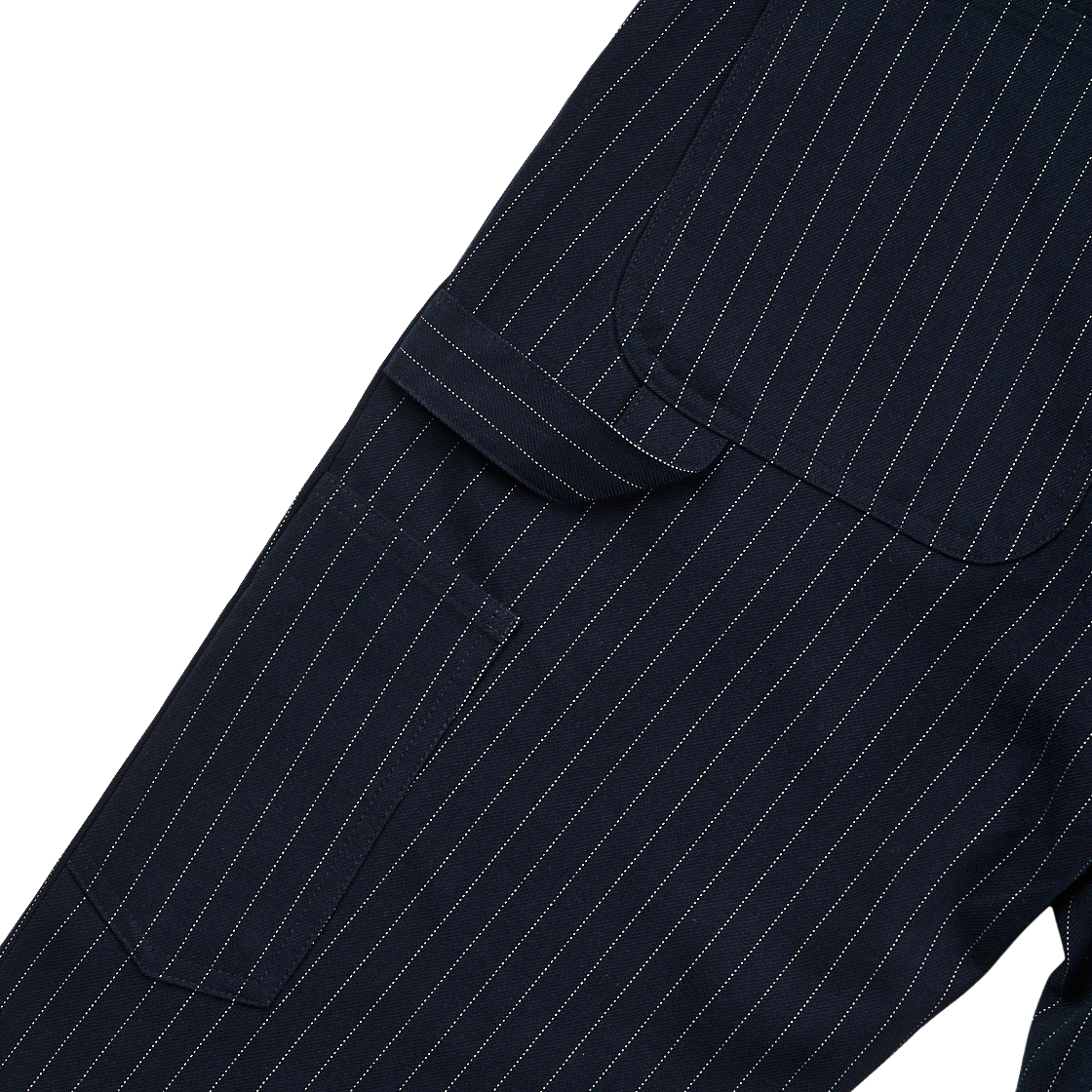 SLIM BOOTS CUT CARPENTER SLACKS - NAVY STRIPE