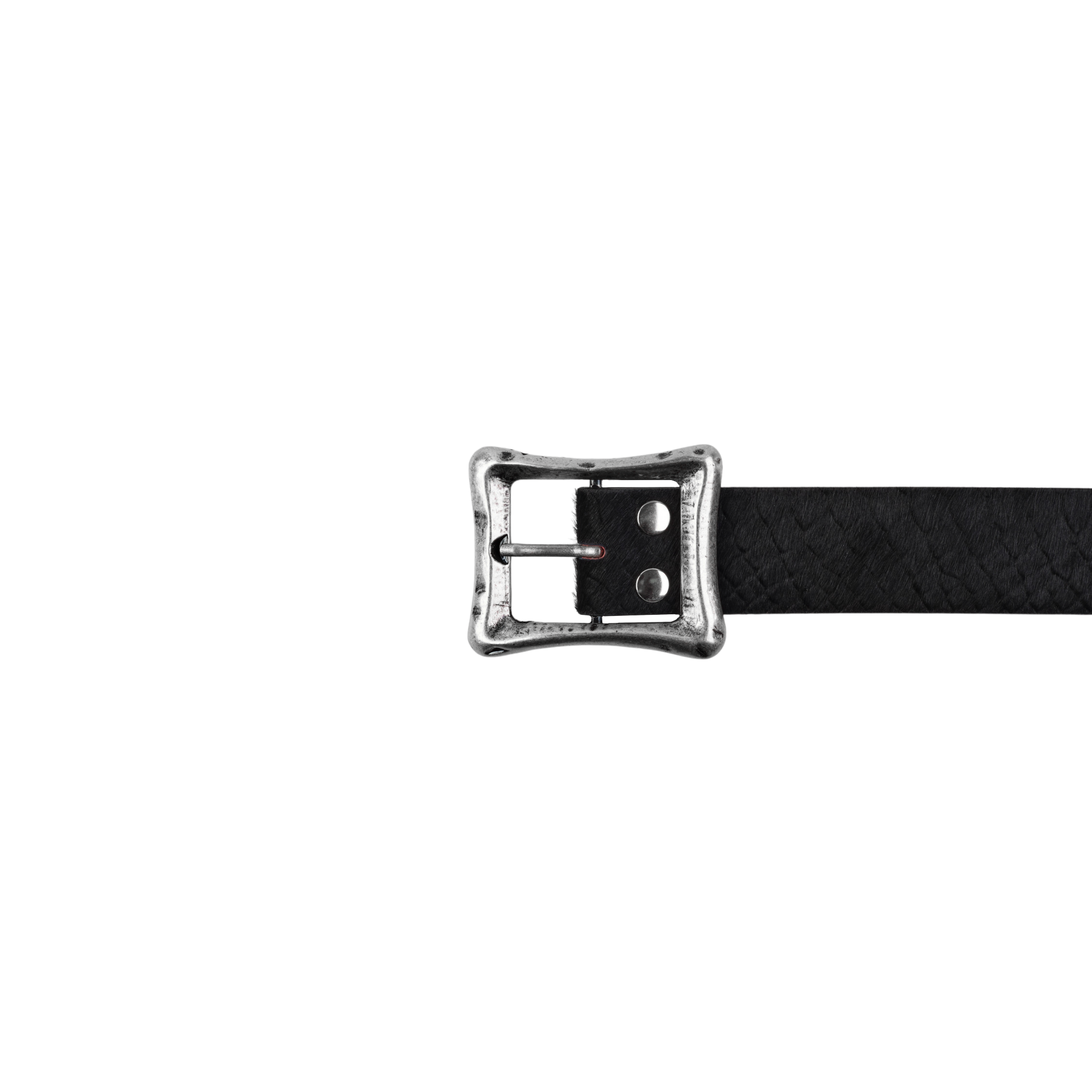CORE BELT - HAIR ON CALF (BLACK SNAKE / RED LINING)