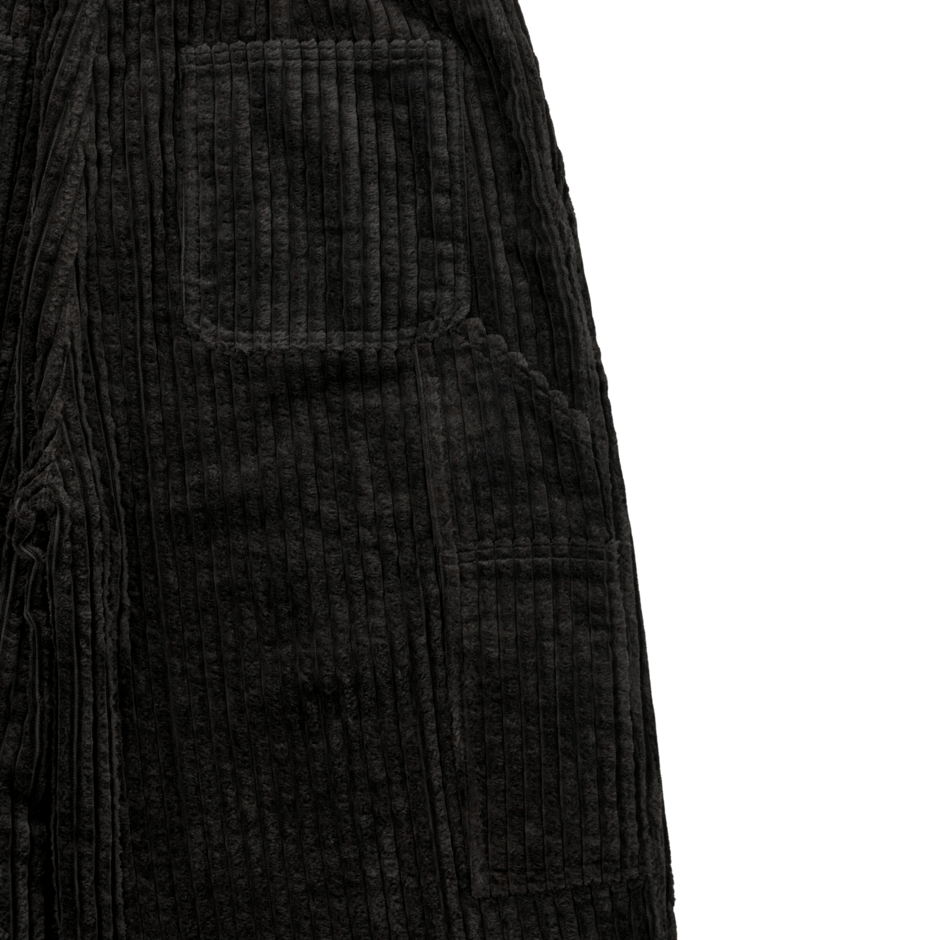 BLACK CORDUROY CARPENTER BERMUDA SHORTS