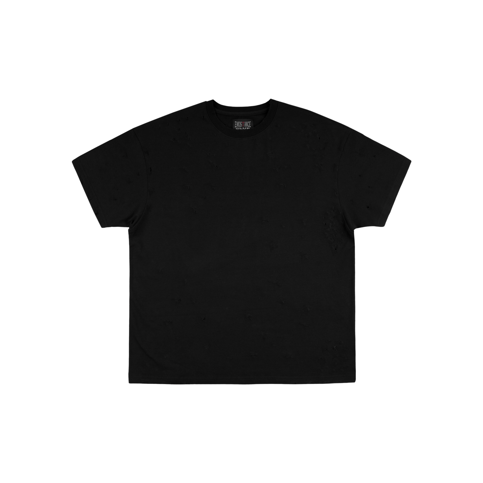 DISTRESSED SLIM BLANK T - BLACK