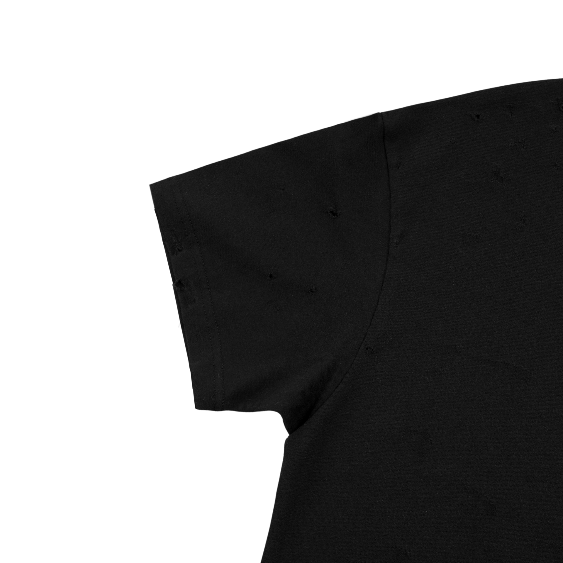 DISTRESSED SLIM BLANK T - BLACK