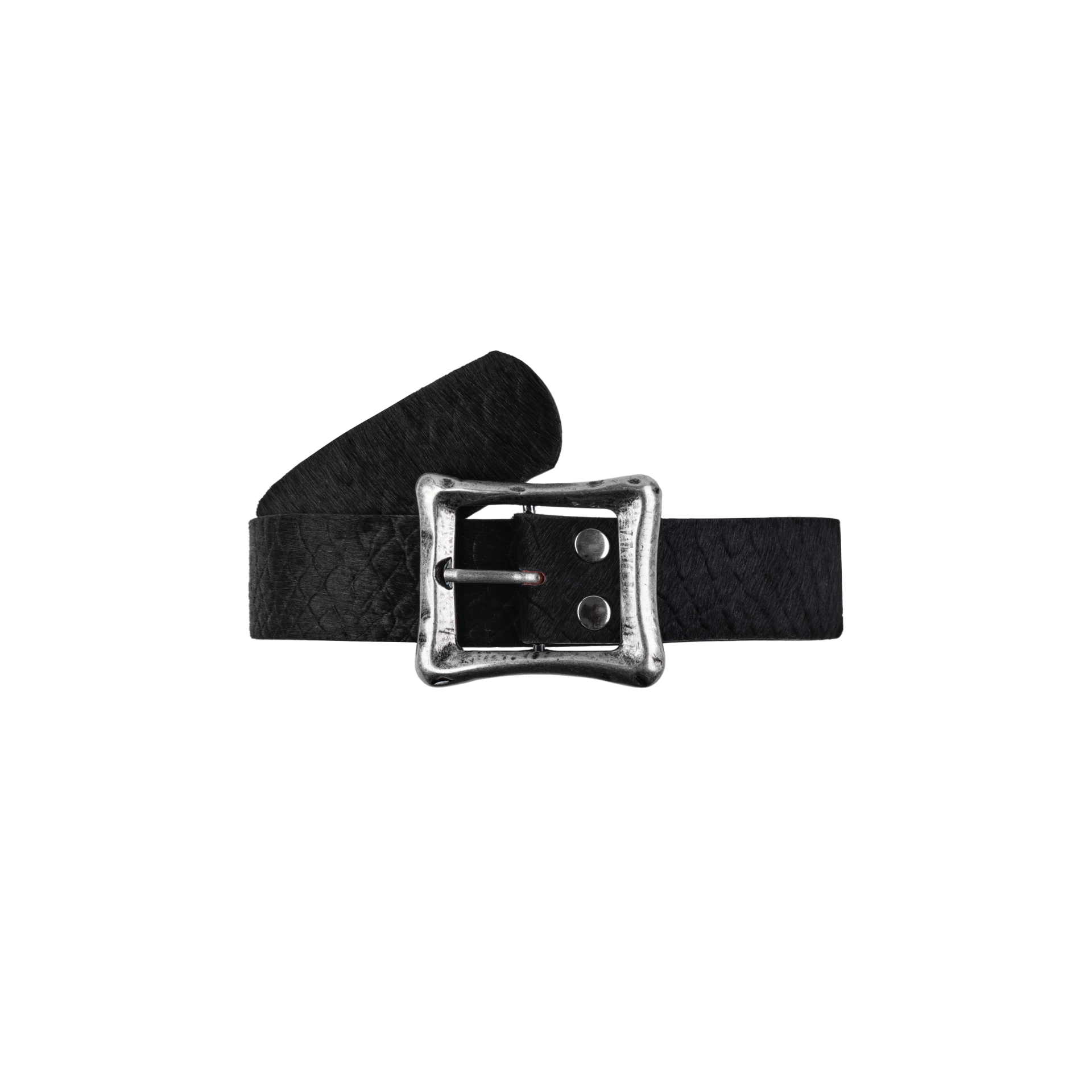 CORE BELT - HAIR ON CALF (BLACK SNAKE / RED LINING)