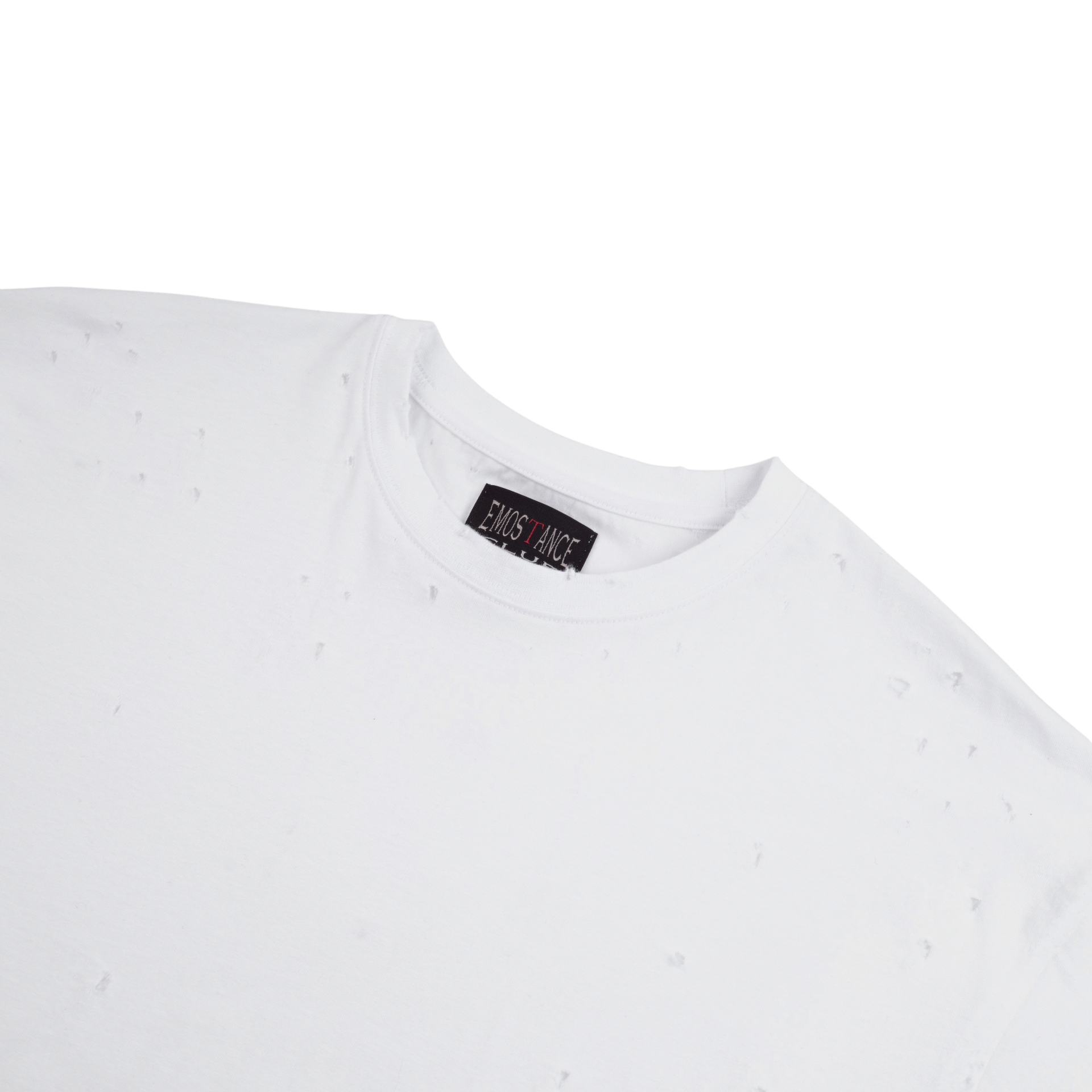 DISTRESSED SLIM BLANK T - WHITE