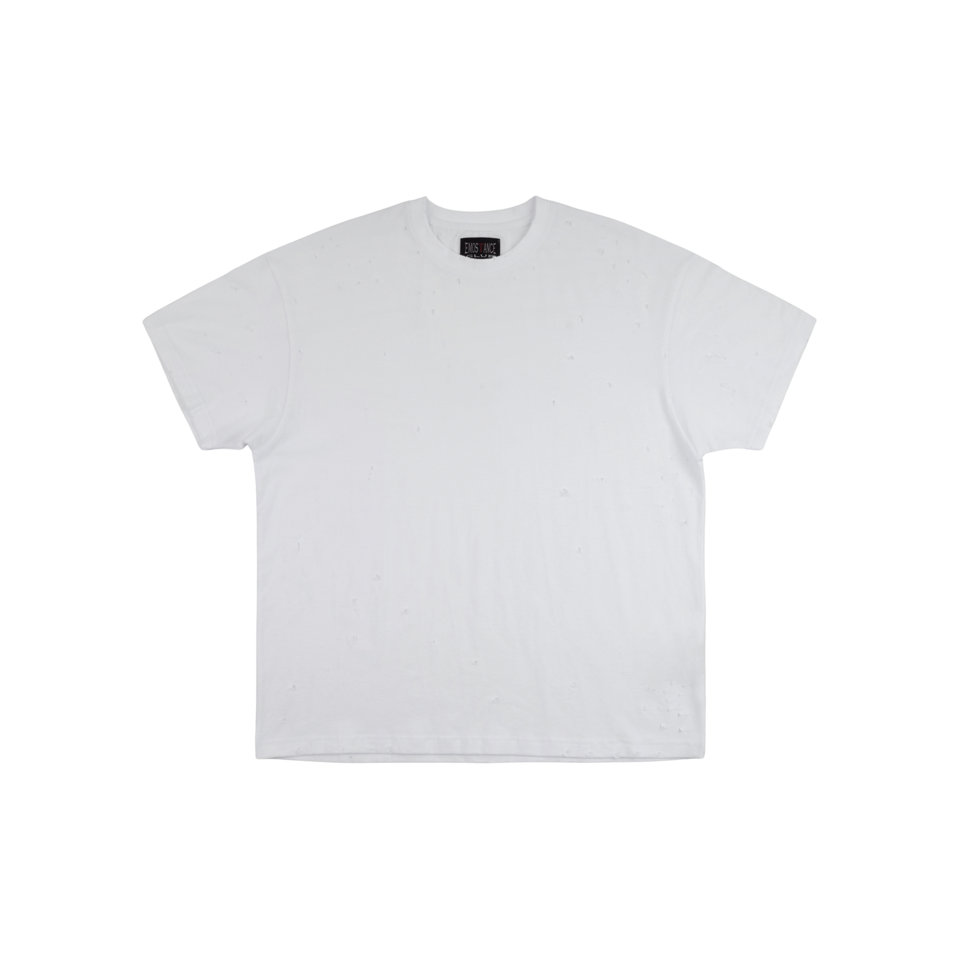 DISTRESSED SLIM BLANK T - WHITE
