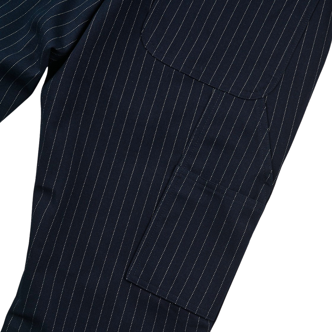 SLIM BOOTS CUT CARPENTER SLACKS - NAVY STRIPE